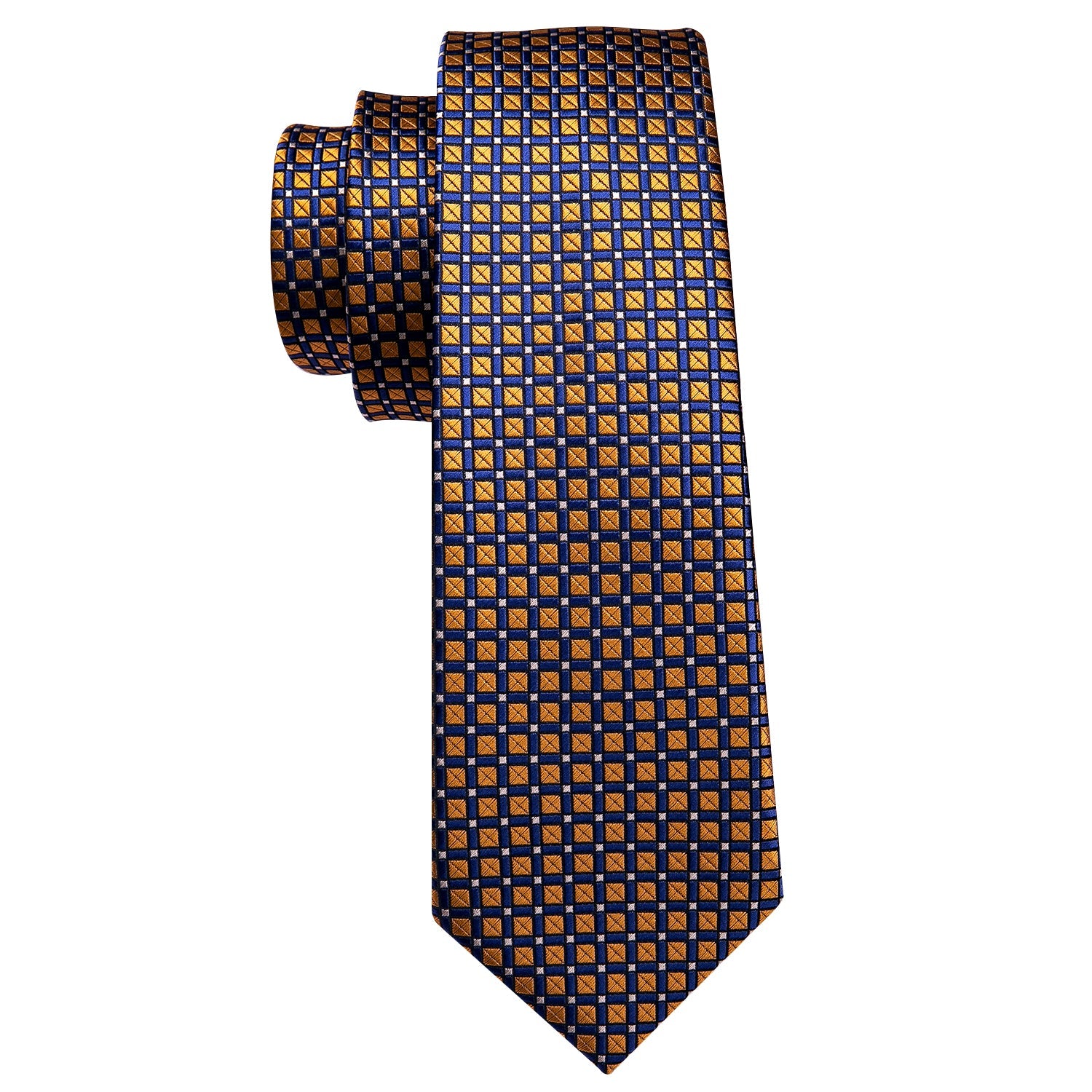 GentCrest Blue Plaid Tie Hanky Cufflinks Set - Image 5