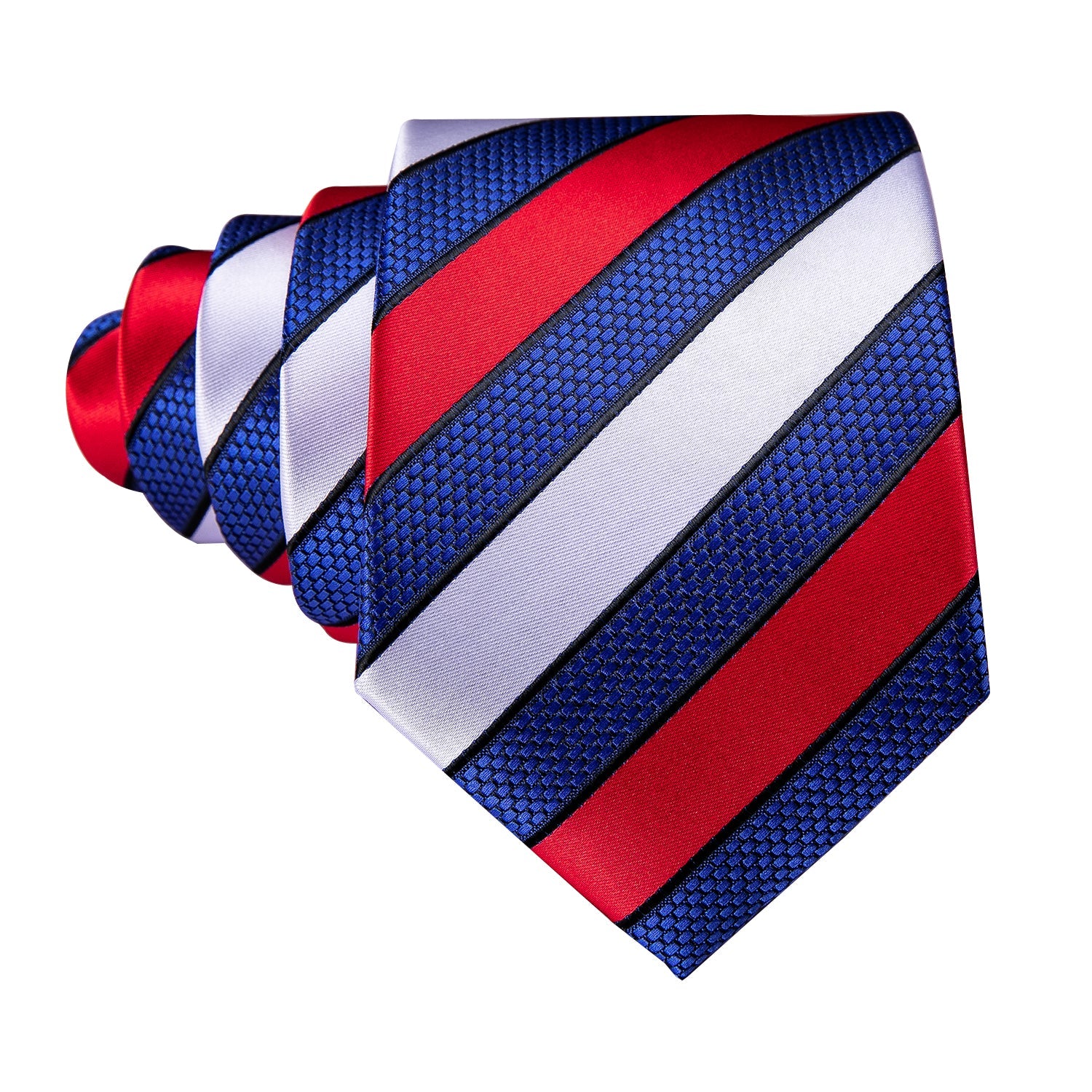 GentCrest Blue Striped Tie Hanky Cufflinks Set - Image 4