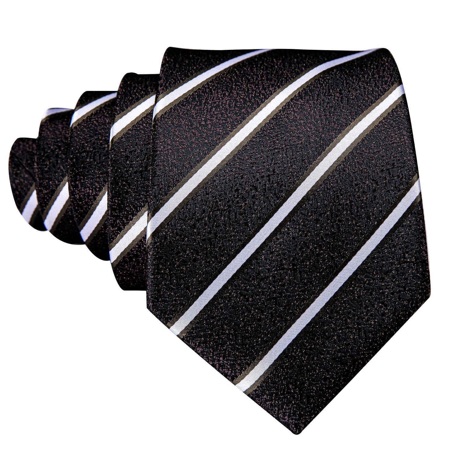 GentCrest Black Striped Tie Hanky Cufflinks Set - Image 3
