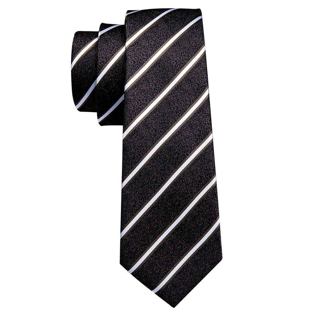 GentCrest Black Striped Tie Hanky Cufflinks Set - Image 4