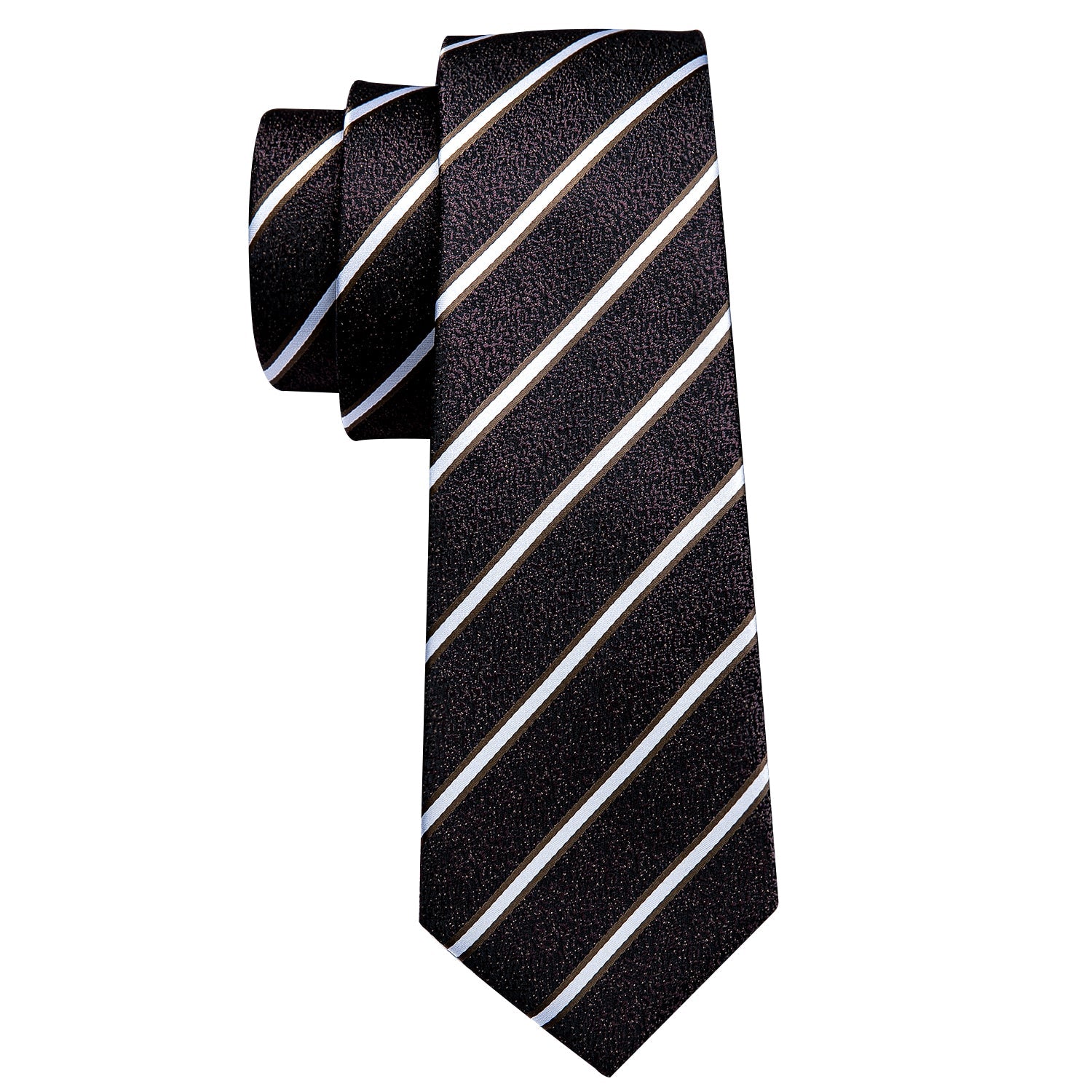 GentCrest Black Striped Tie Hanky Cufflinks Set - Image 4