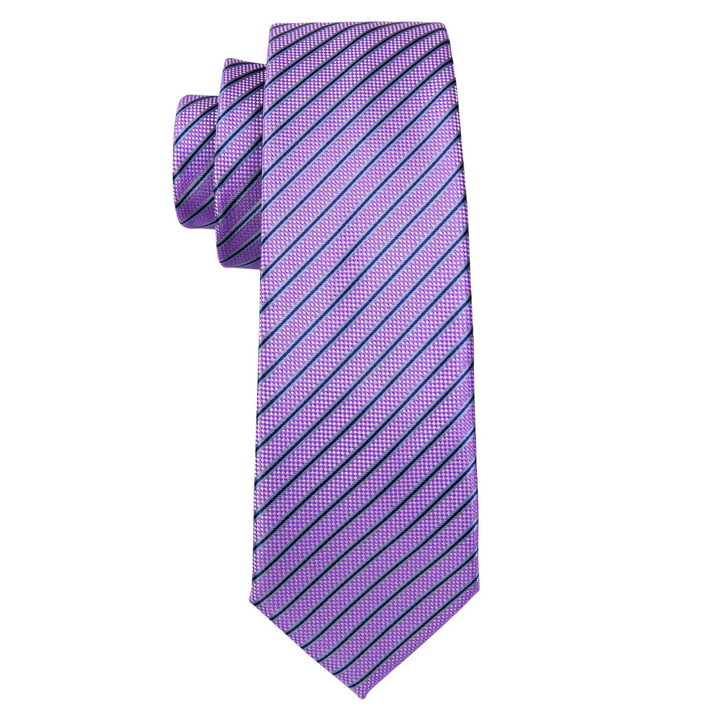 GentCrest Purple Striped Tie Hanky Cufflinks Set - Image 5
