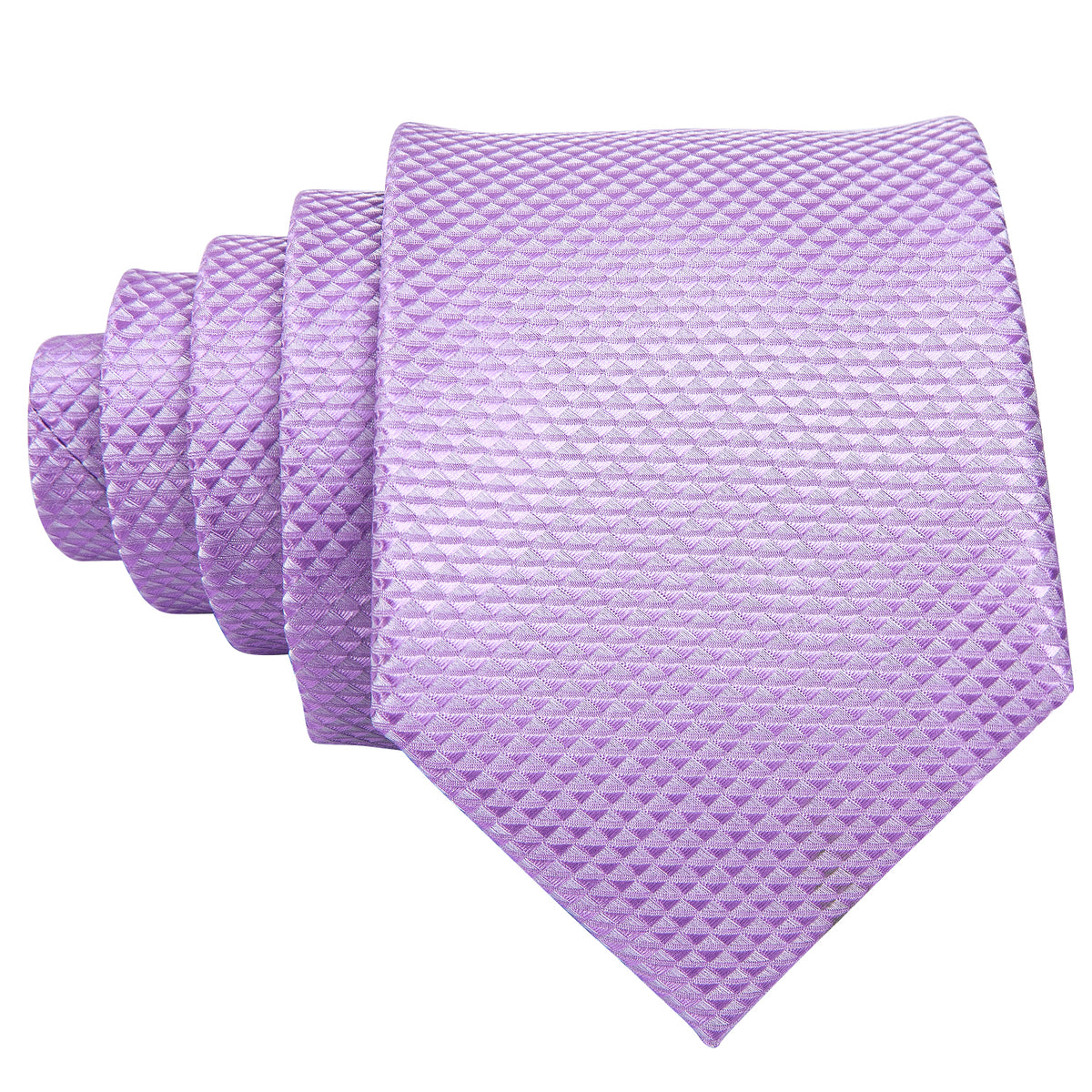 Light Purple Geometric Silk Tie Set - GentCrest - View 5