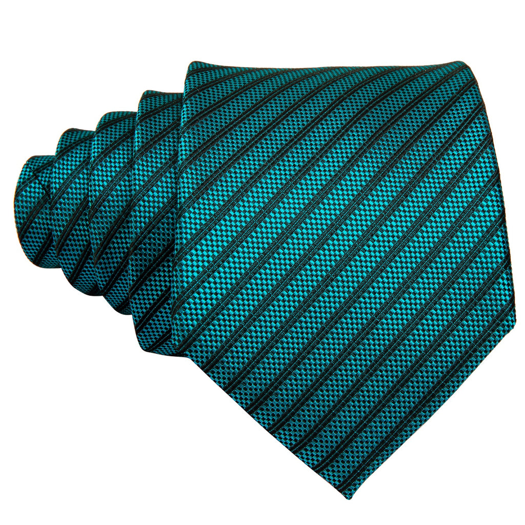 GentCrest Blue Striped Tie Hanky Cufflinks Set - Image 3