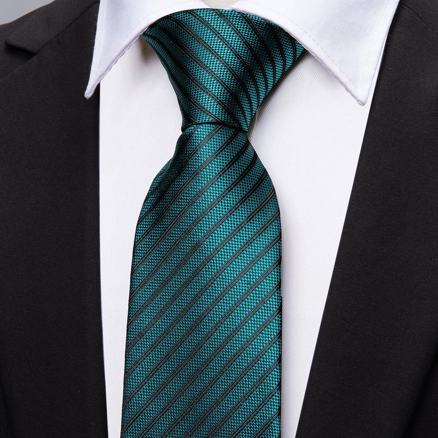 GentCrest Blue Striped Tie Hanky Cufflinks Set - Image 4