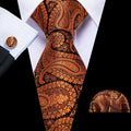 GentCrest Black Paisley Tie Hanky Cufflinks Set - Image 1