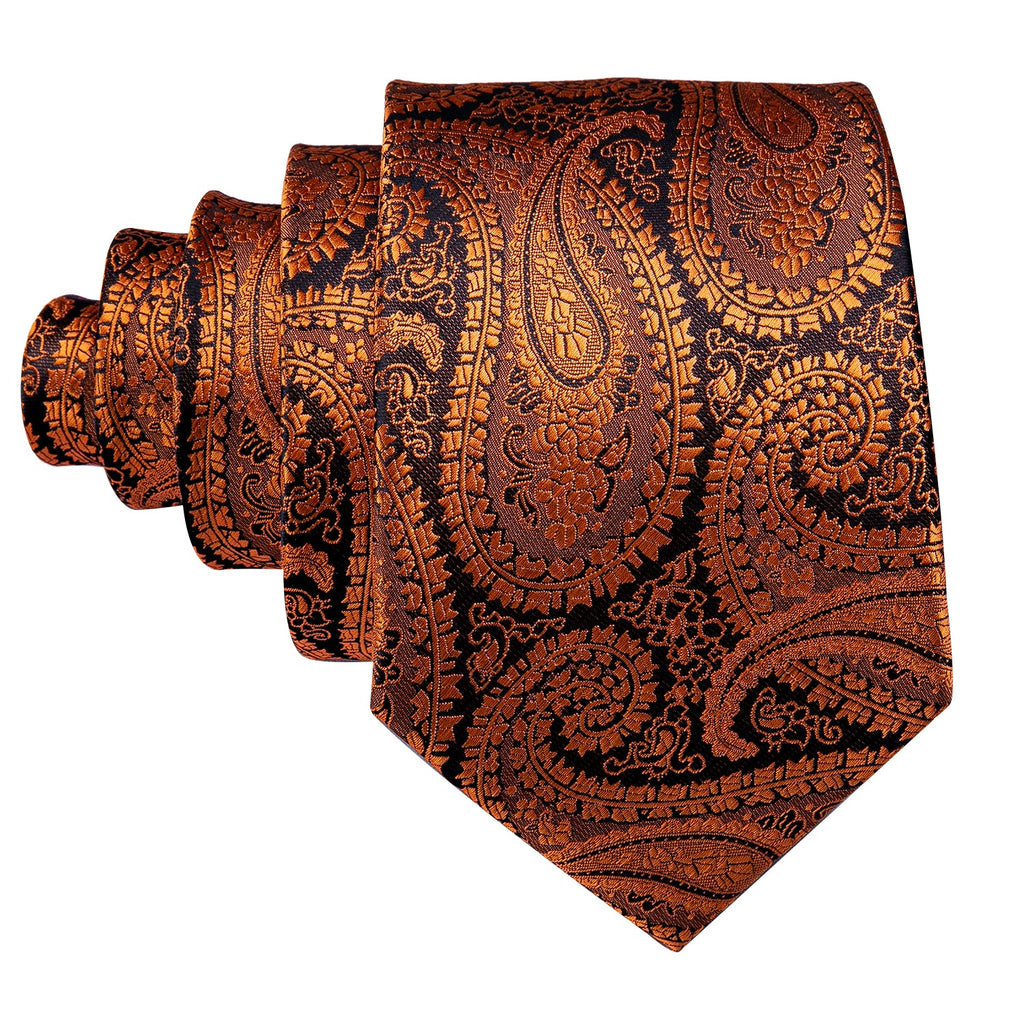 GentCrest Black Paisley Tie Hanky Cufflinks Set - Image 4