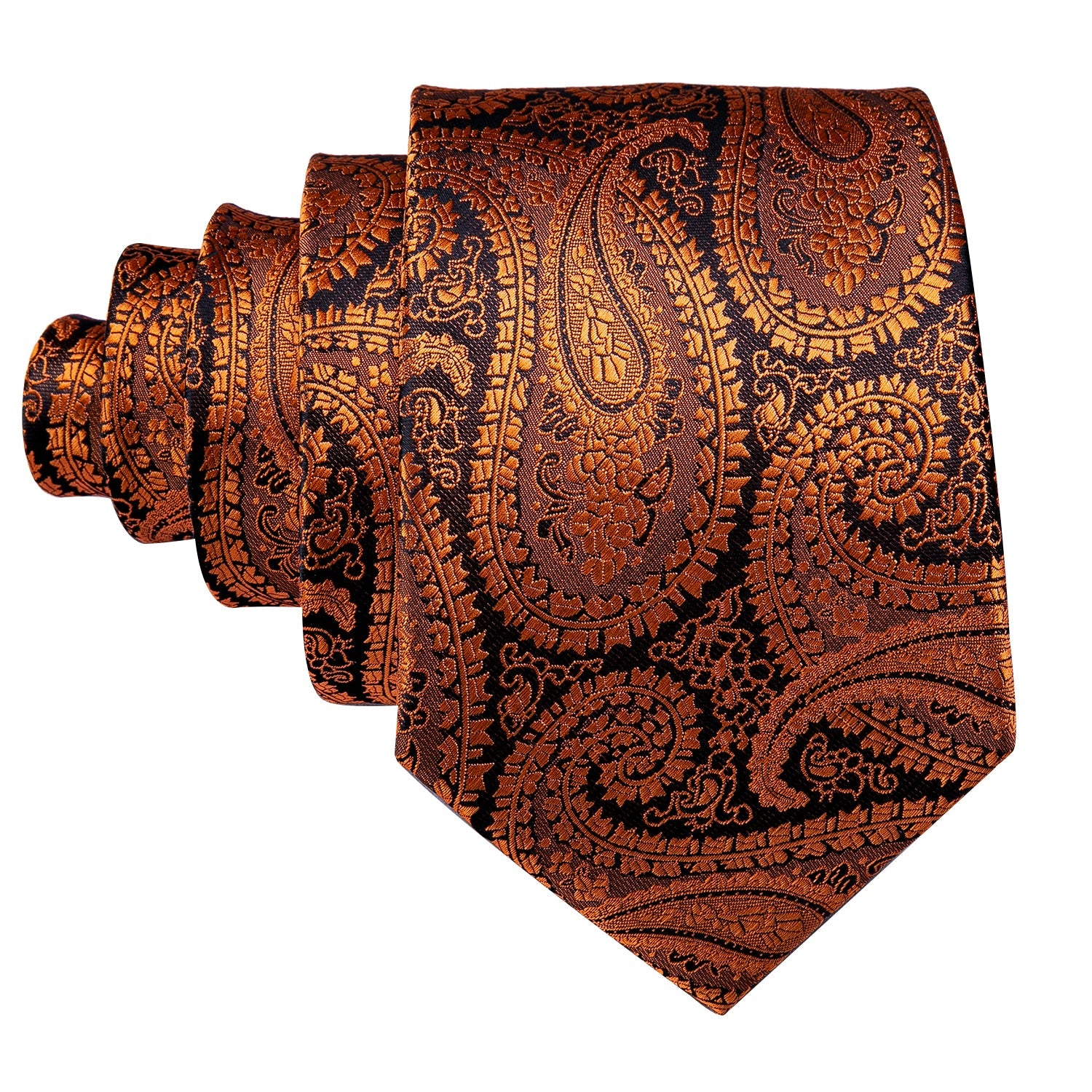 GentCrest Black Paisley Tie Hanky Cufflinks Set - Image 4