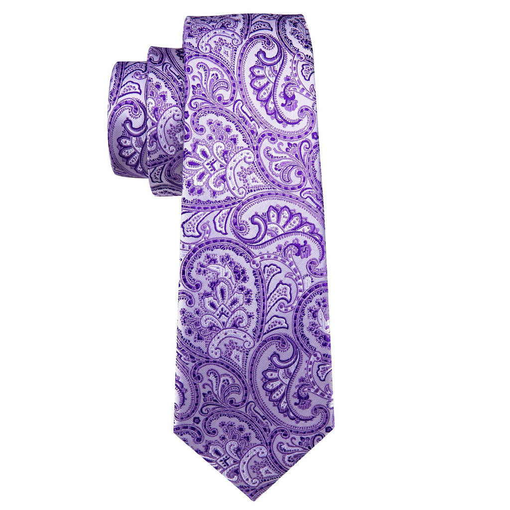 GentCrest Purple Paisley Tie Hanky Cufflinks Set - Image 3