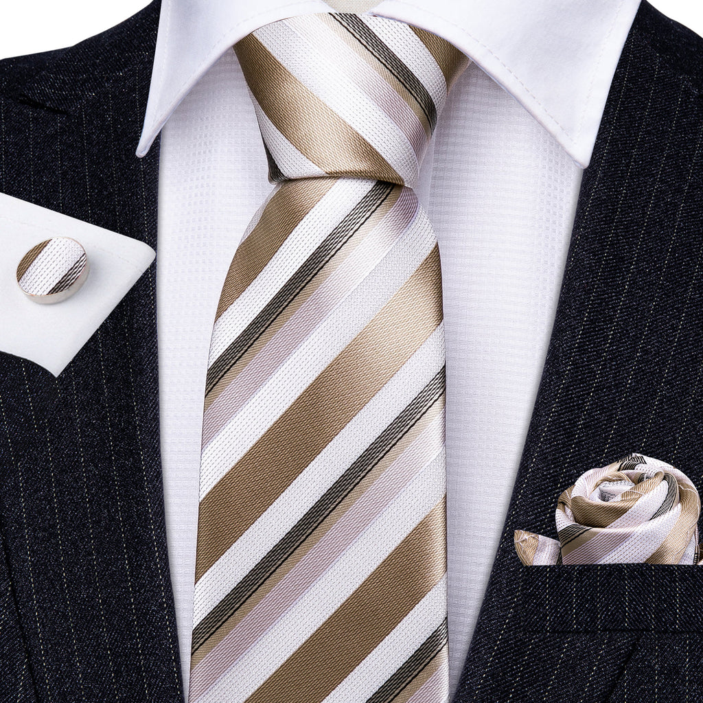GentCrest Champagne Striped Tie Sets - Image 5