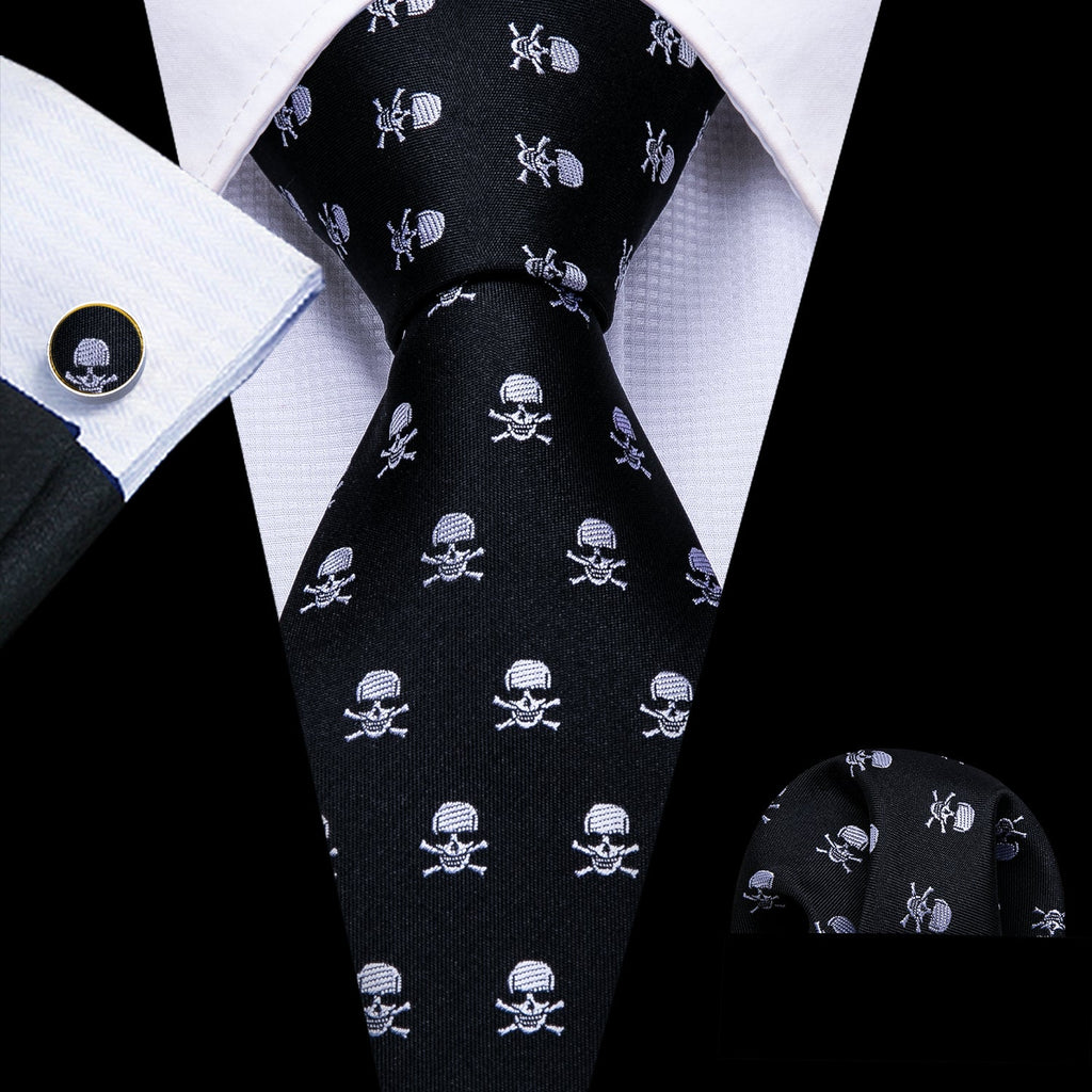 GentCrest Black Novelty Tie Hanky Cufflinks Set - Image 1