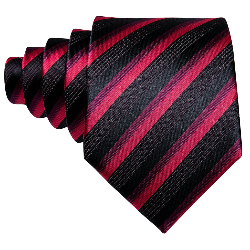 GentCrest Black Striped Tie Hanky Cufflinks Set - Image 6