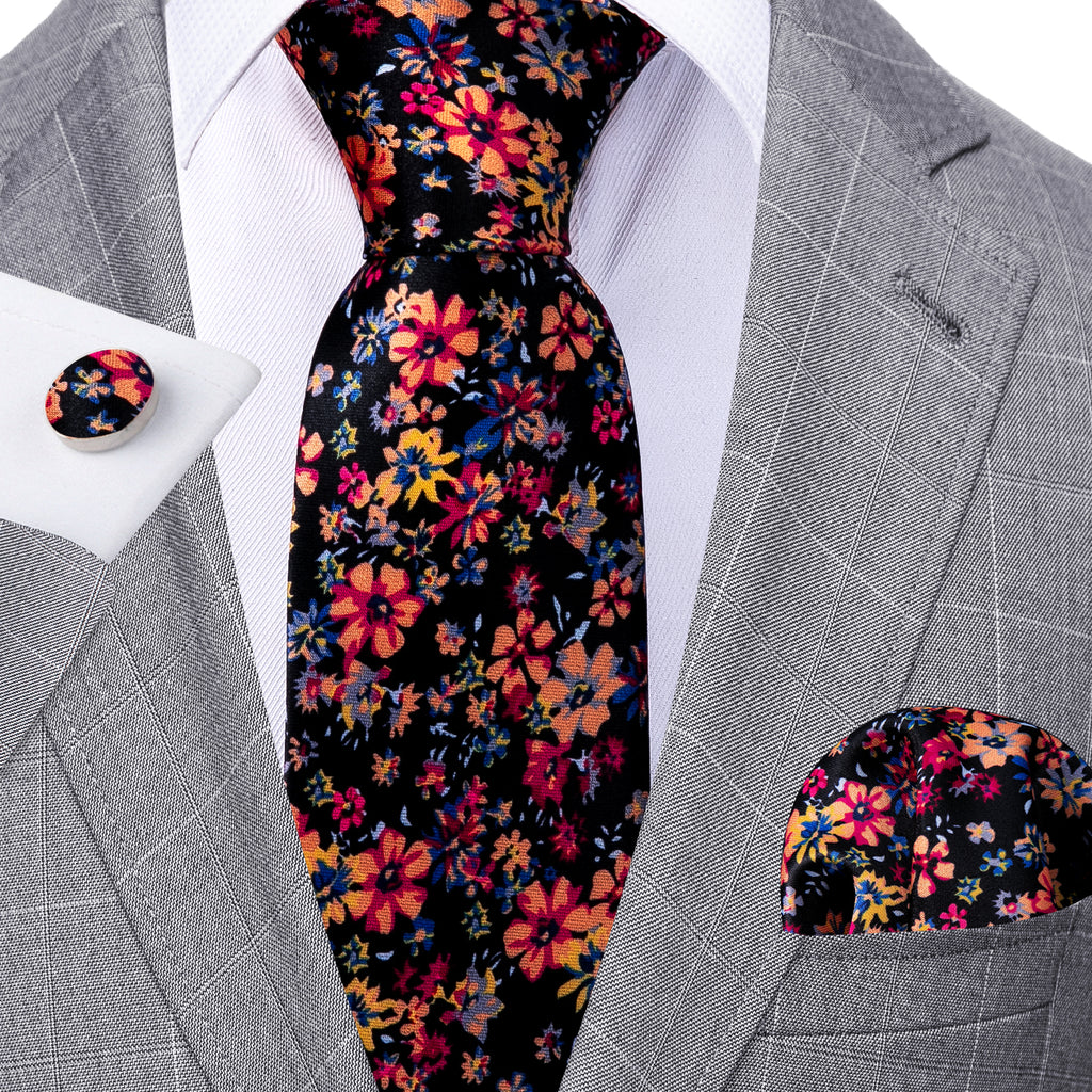 Colorful Novelty Flower Silk Tie Set - GentCrest - View 2