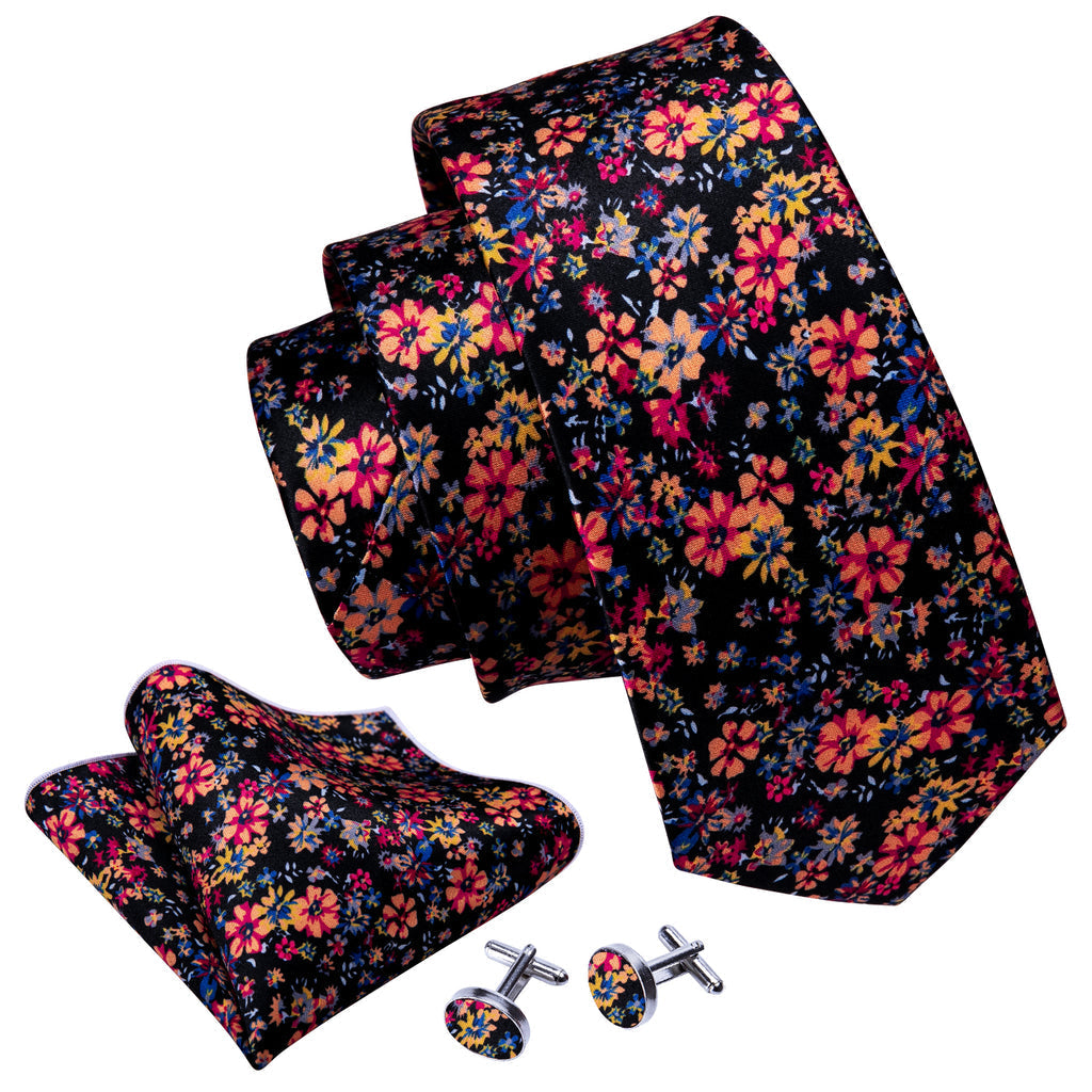 Colorful Novelty Flower Silk Tie Set - GentCrest - View 4