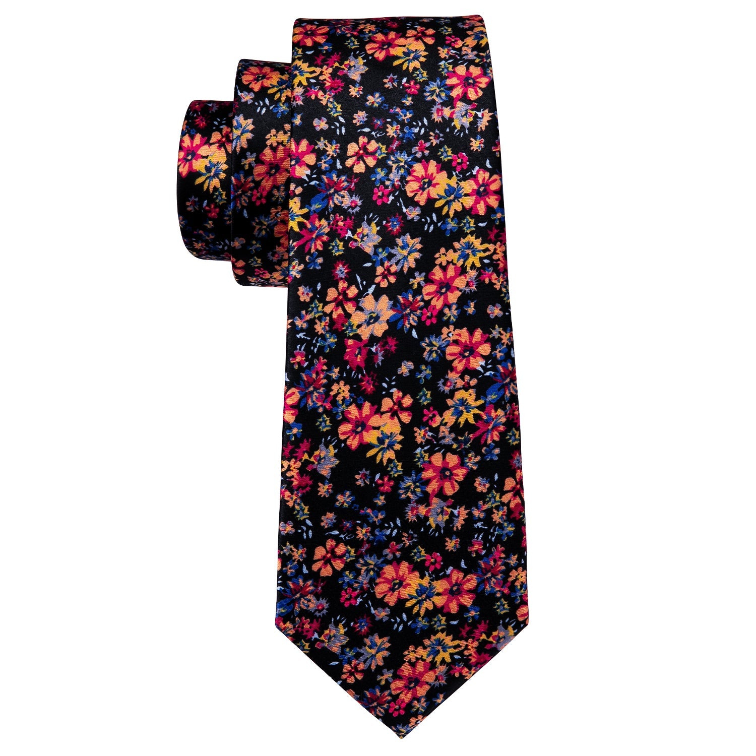 GentCrest Black Floral Tie Hanky Cufflinks Set - Image 3