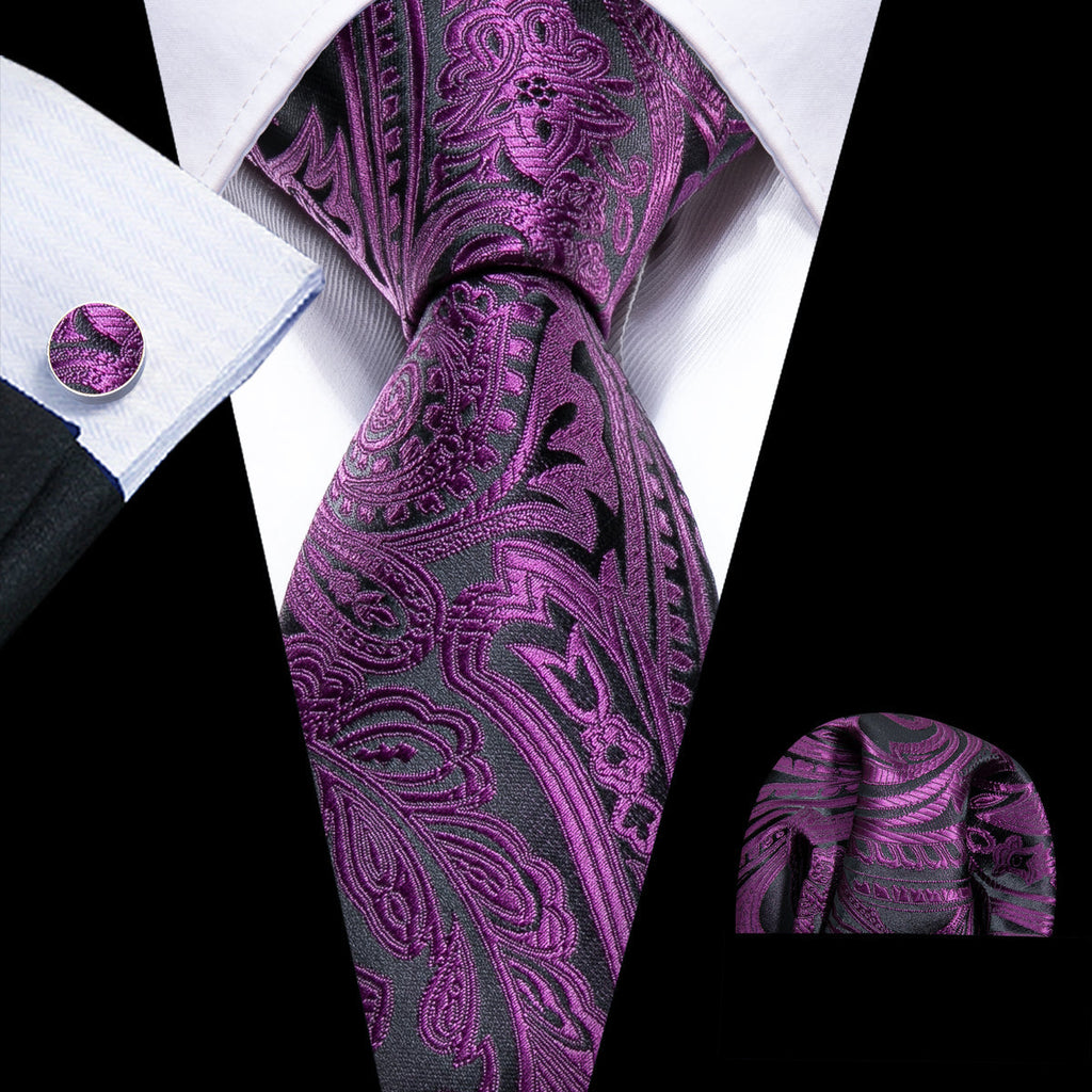 GentCrest Black Paisley Tie Sets - Image 1