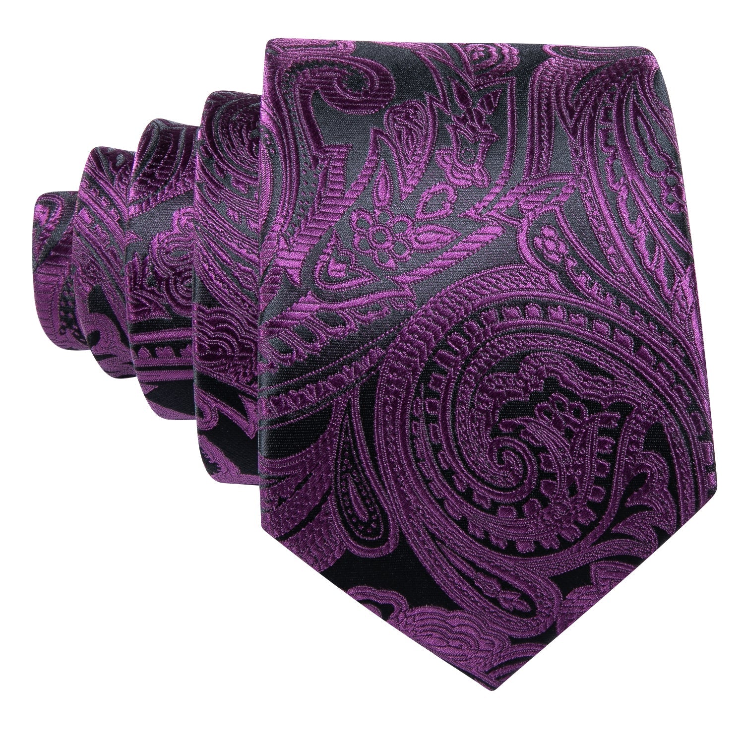 GentCrest Black Paisley Tie Hanky Cufflinks Set - Image 2