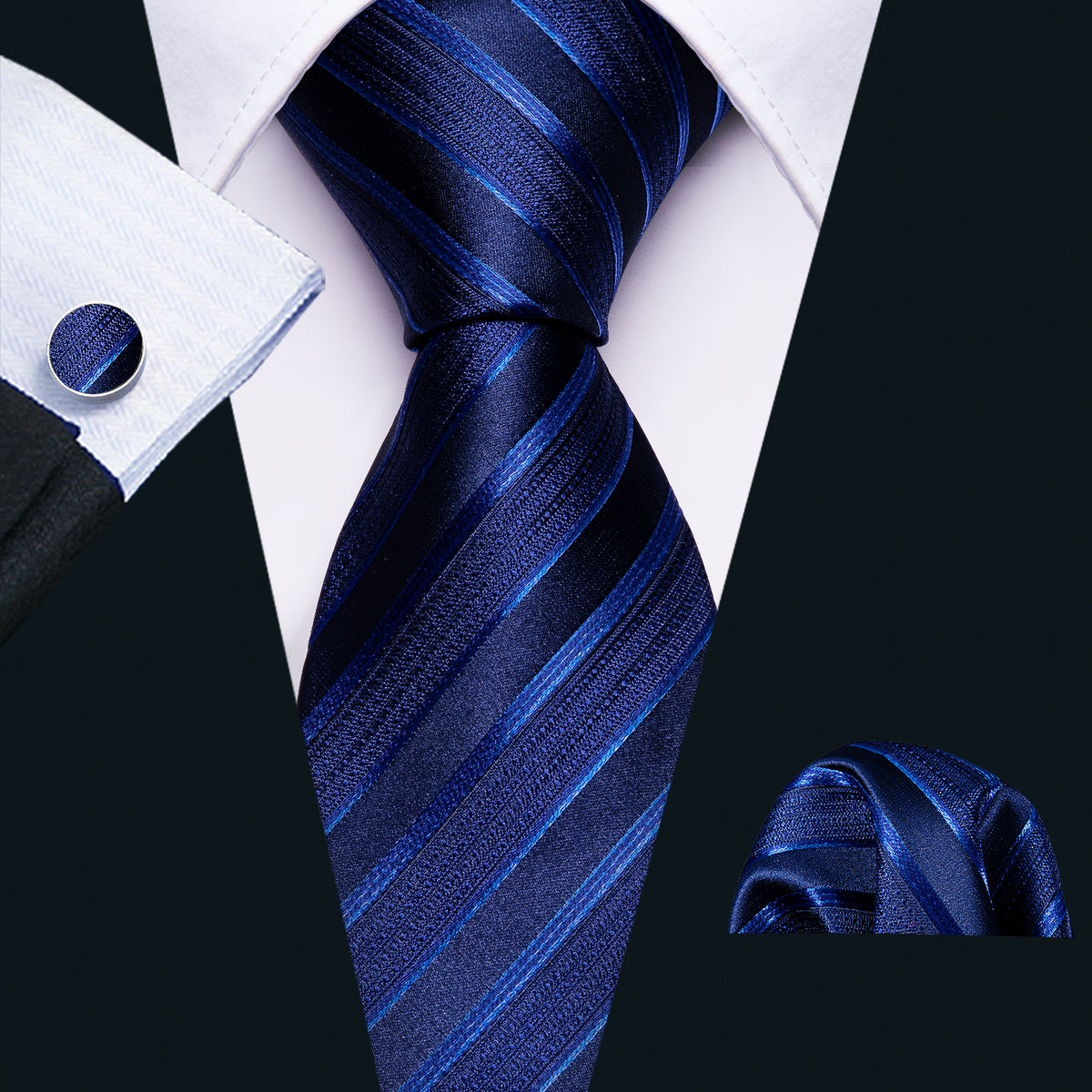 GentCrest Blue Striped Tie Sets - Image 3