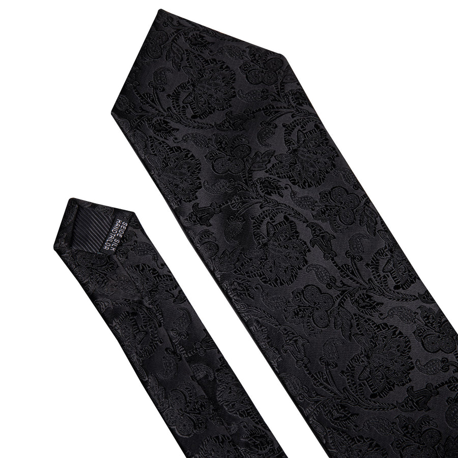 Dark Floral Silk XL Silk Tie Set - GentCrest - View 4