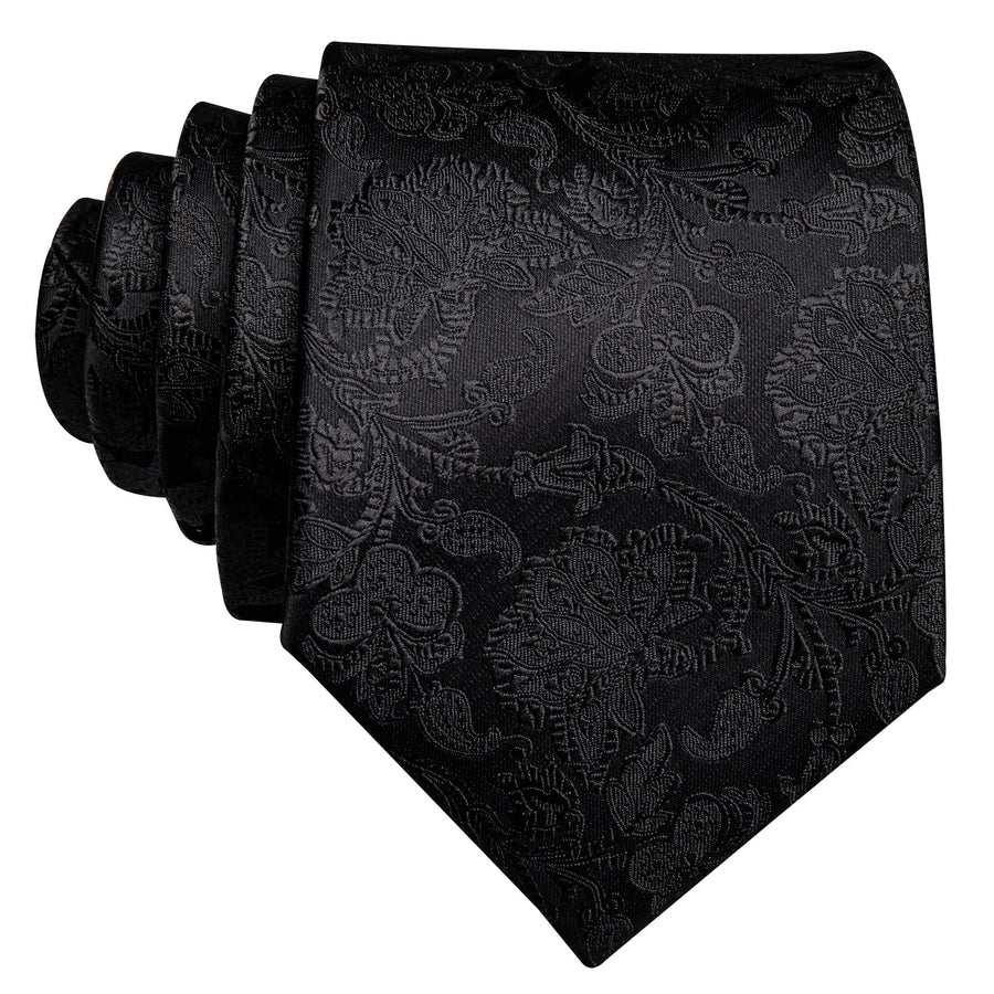 Dark Floral Silk XL Silk Tie Set - GentCrest - View 3