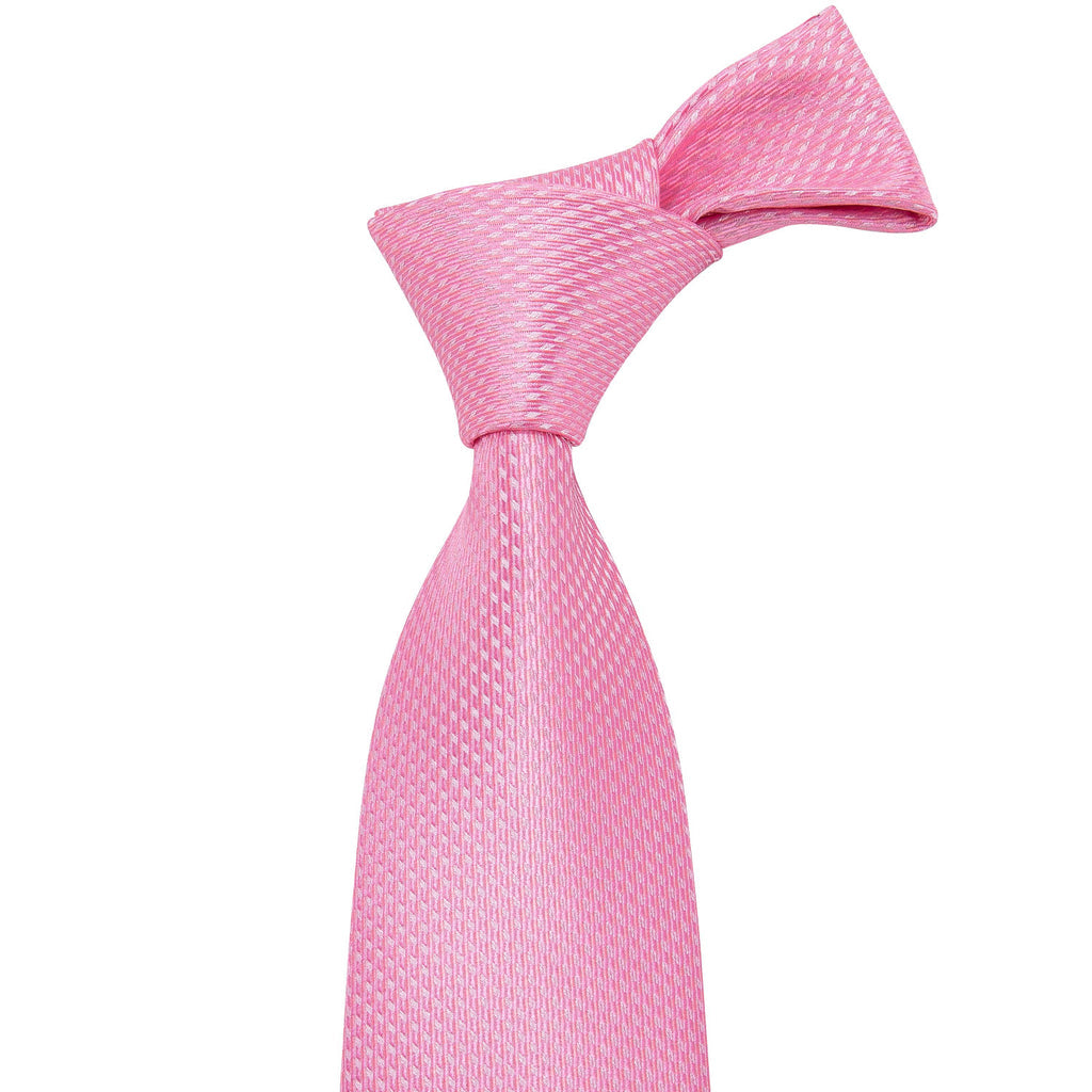 Pink Solid Silk Tie Set - GentCrest - View 2