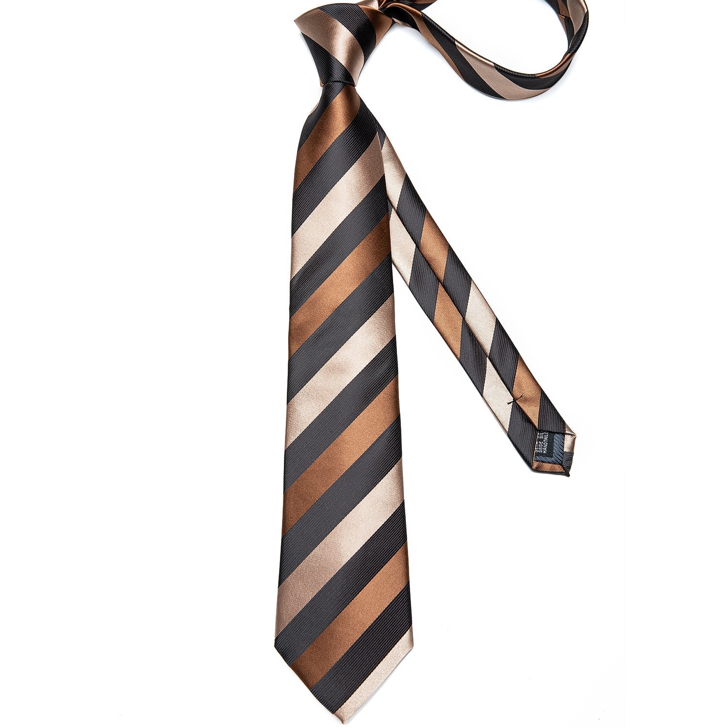 GentCrest Black Striped Tie Hanky Cufflinks Set - Image 4