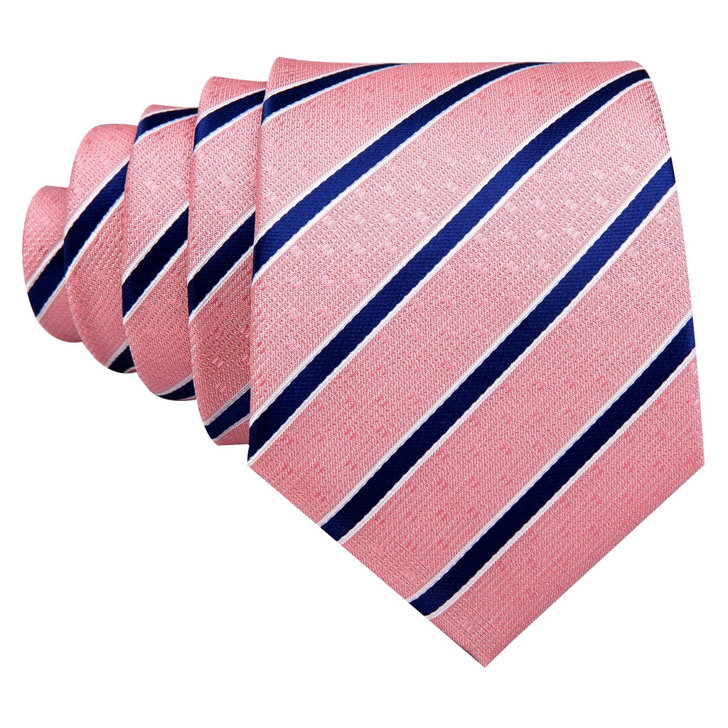 GentCrest Blue Striped Tie Hanky Cufflinks Set - Image 2