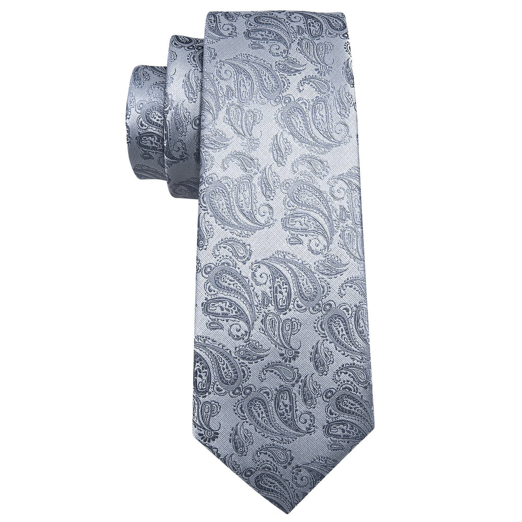 GentCrest Grey Paisley Tie Hanky Cufflinks Set - Image 5