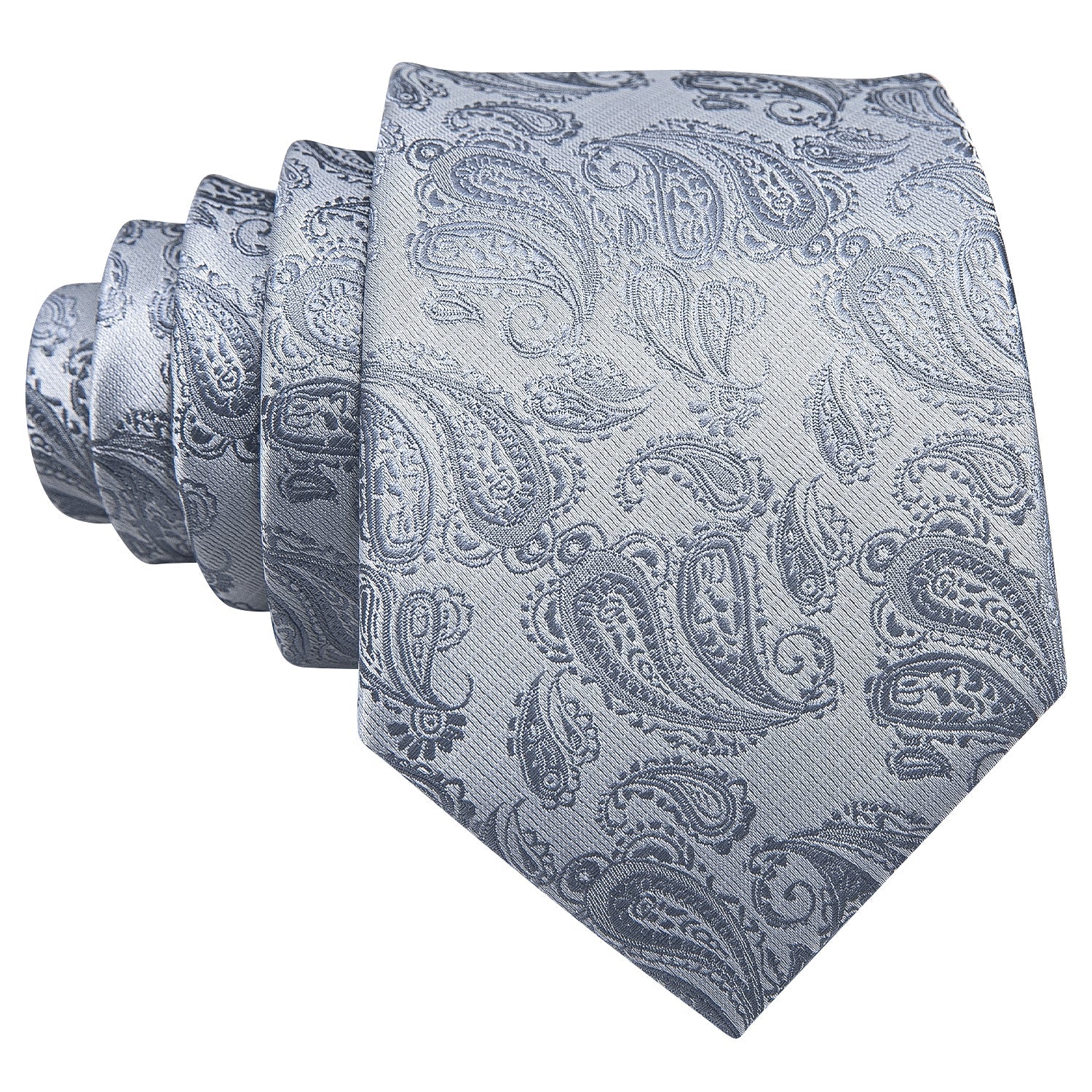 GentCrest Grey Paisley Tie Hanky Cufflinks Set - Image 4