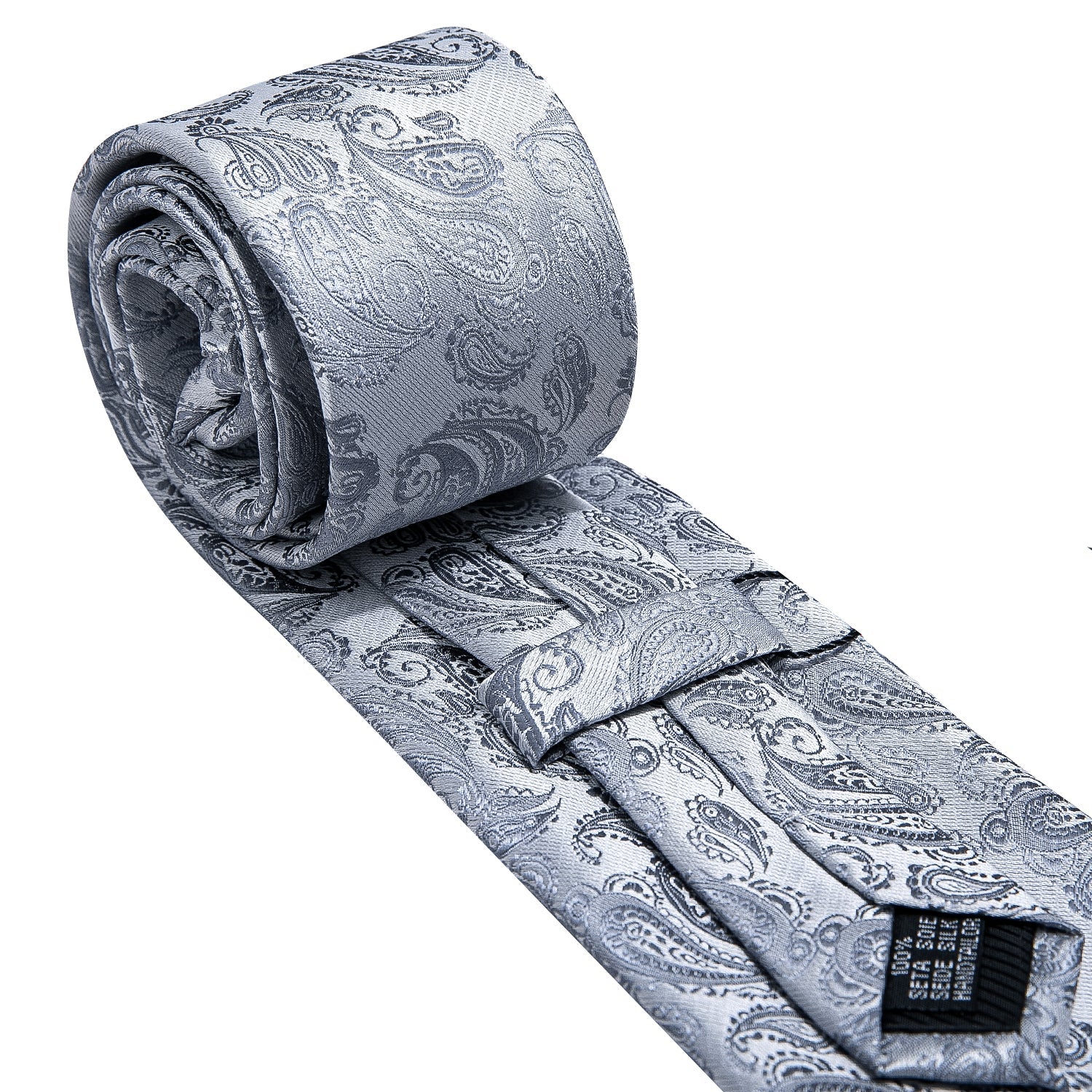 GentCrest Grey Paisley Tie Hanky Cufflinks Set - Image 2