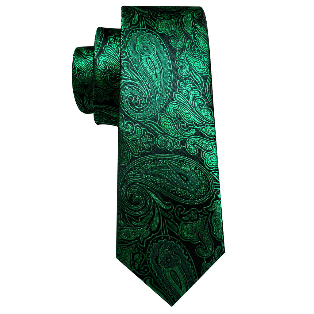 GentCrest Green Paisley Tie Hanky Cufflinks Set - Image 3