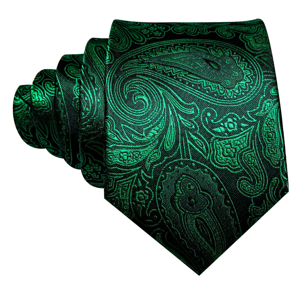 GentCrest Green Paisley Tie Hanky Cufflinks Set - Image 4