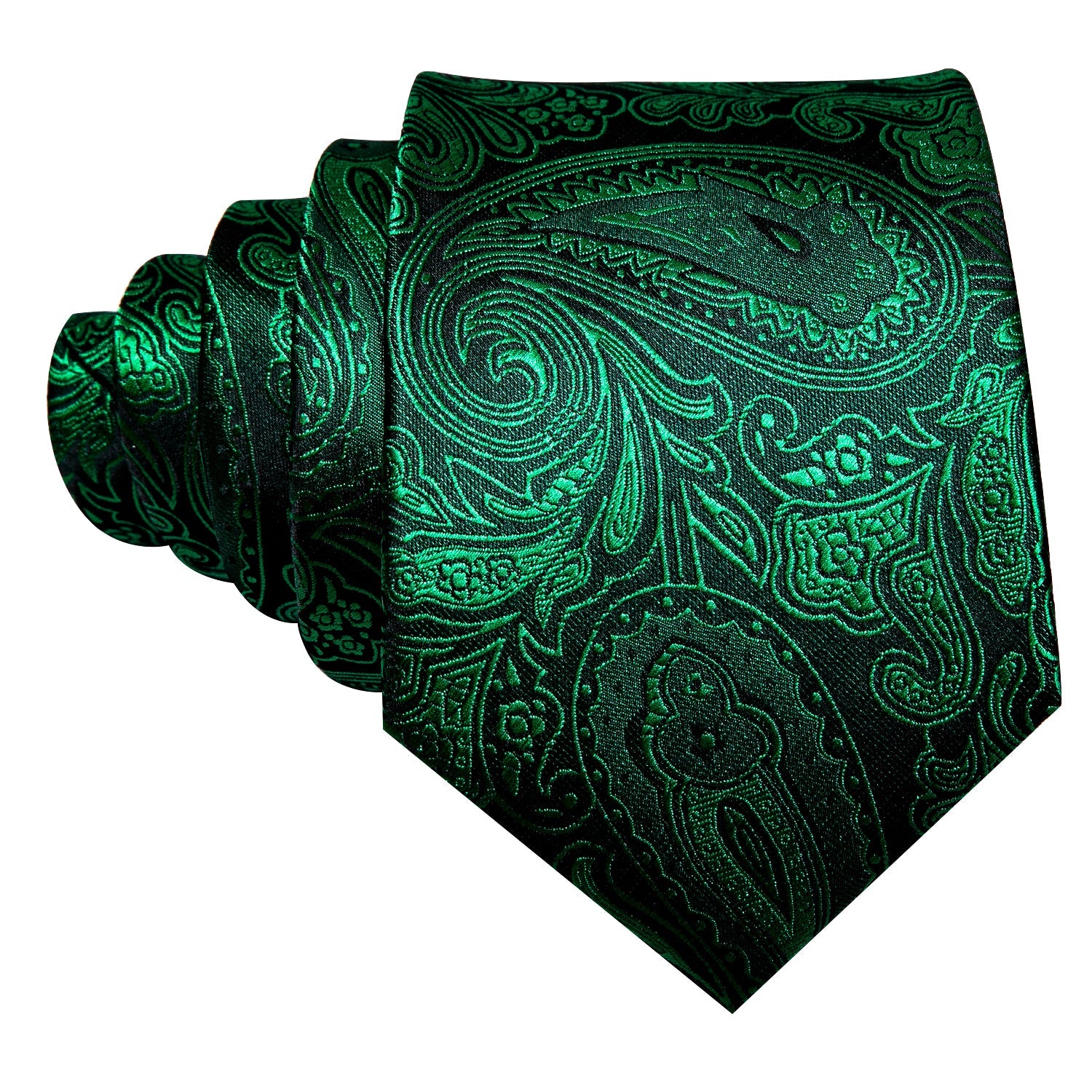 GentCrest Green Paisley Tie Hanky Cufflinks Set - Image 4