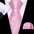 GentCrest Pink Paisley Tie Hanky Cufflinks Set - Image 1