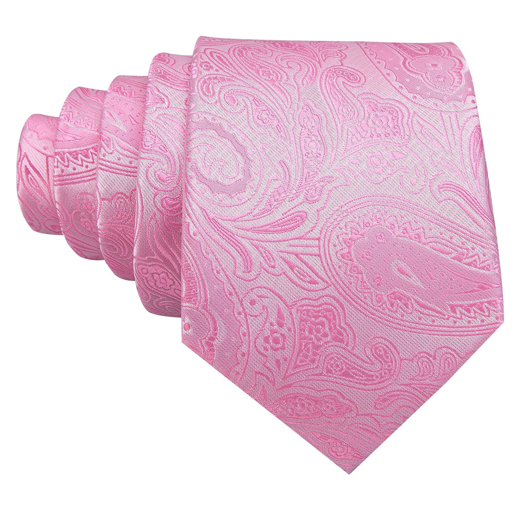 GentCrest Pink Paisley Tie Hanky Cufflinks Set - Image 5