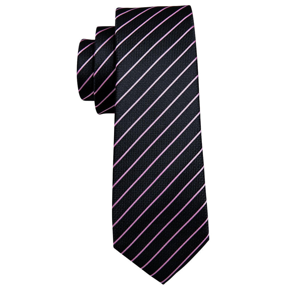 GentCrest Black Striped Tie Hanky Cufflinks Set - Image 6