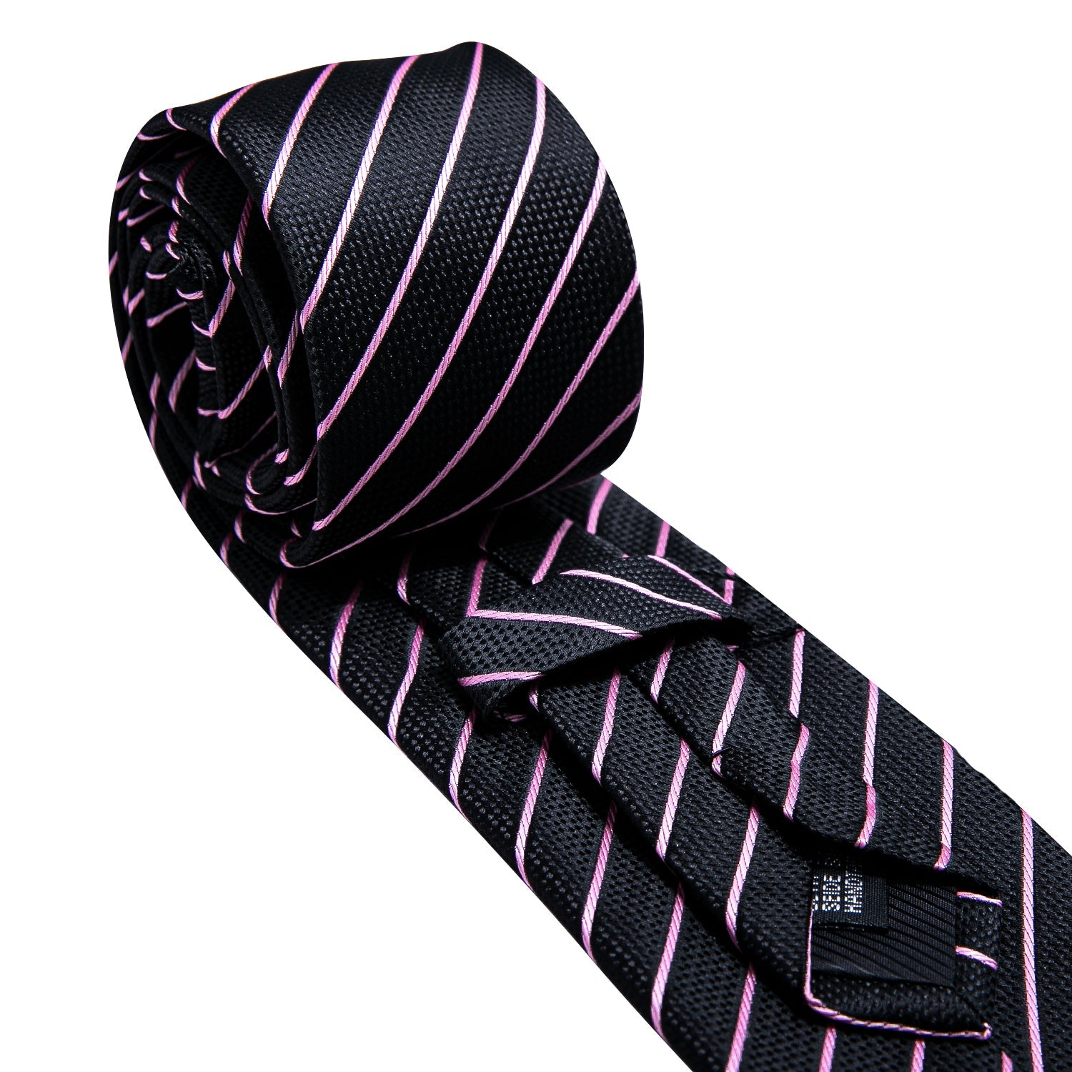 GentCrest Black Striped Tie Hanky Cufflinks Set - Image 4