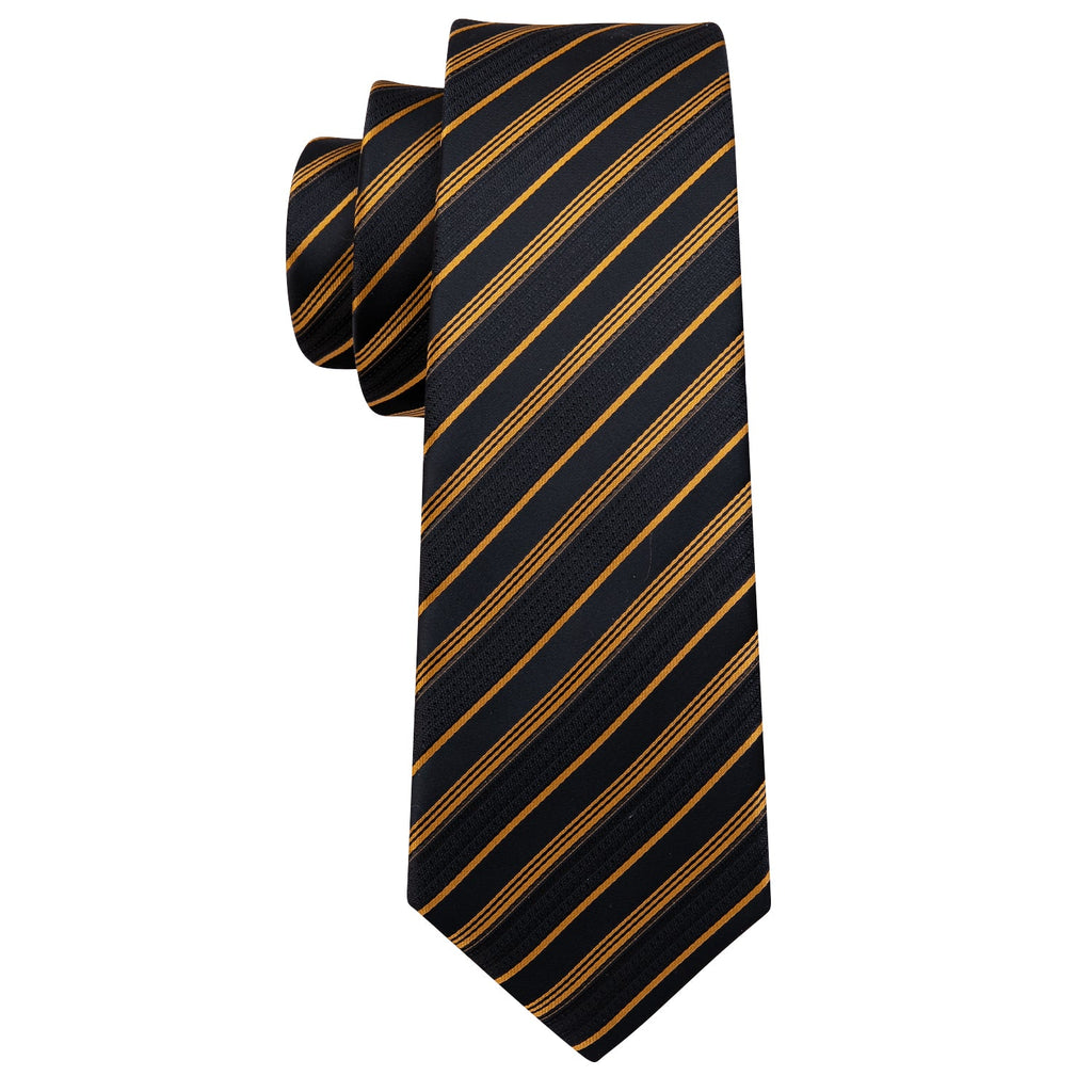 GentCrest Black Striped Tie Hanky Cufflinks Set - Image 5