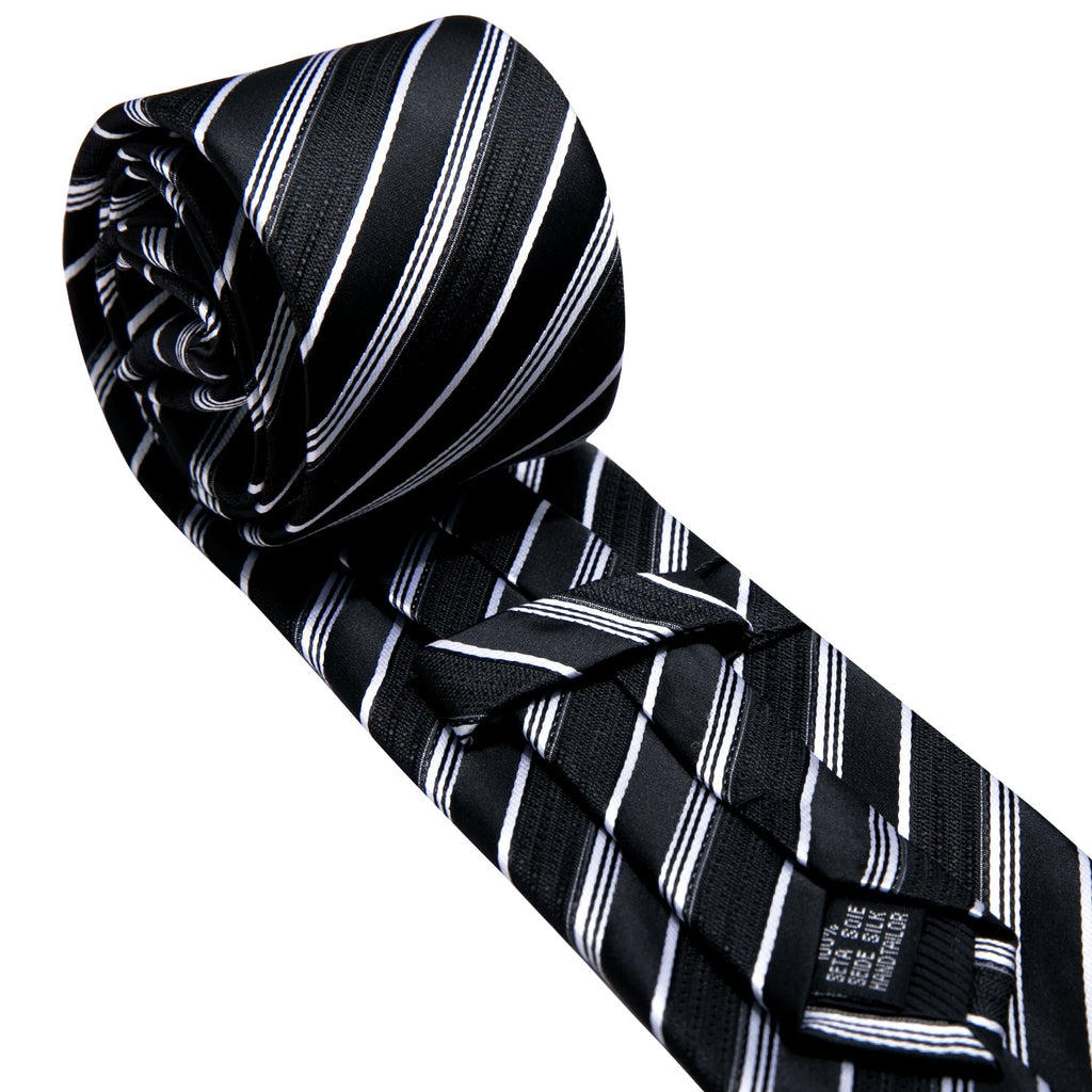 GentCrest Black Striped Tie Hanky Cufflinks Set - Image 4