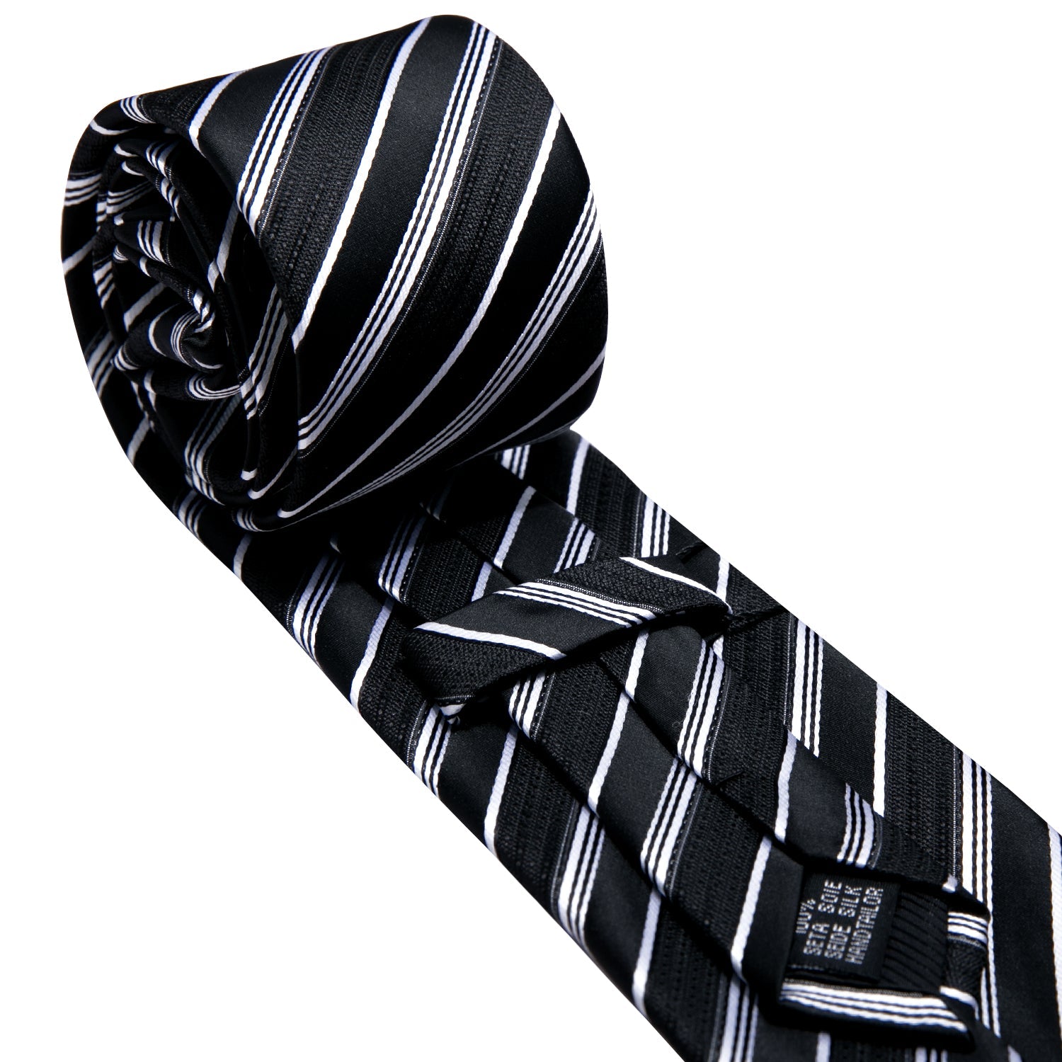 GentCrest Black Striped Tie Hanky Cufflinks Set - Image 4