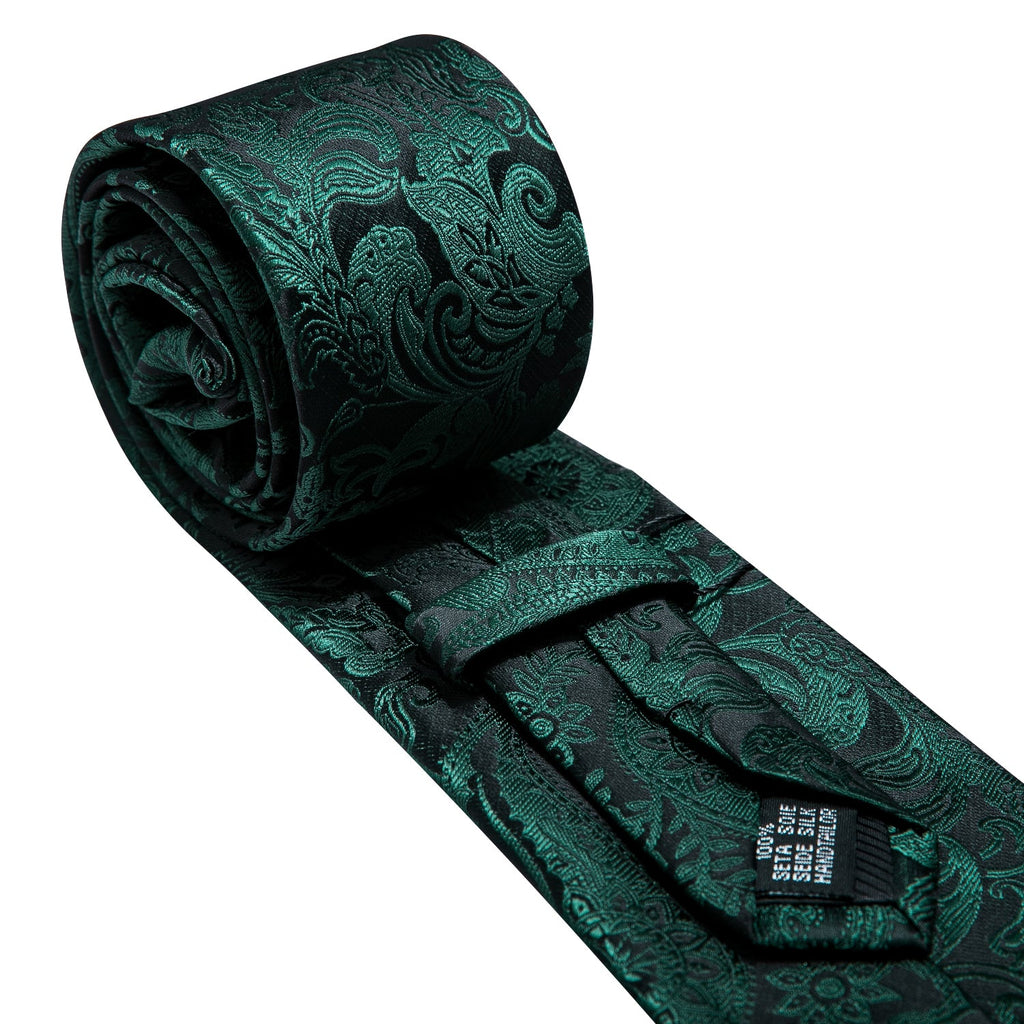 GentCrest Black Paisley Tie Hanky Cufflinks Set - Image 4