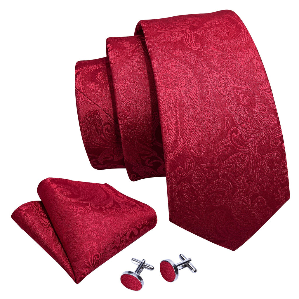 GentCrest Red Paisley Tie Hanky Cufflinks Set - Image 6