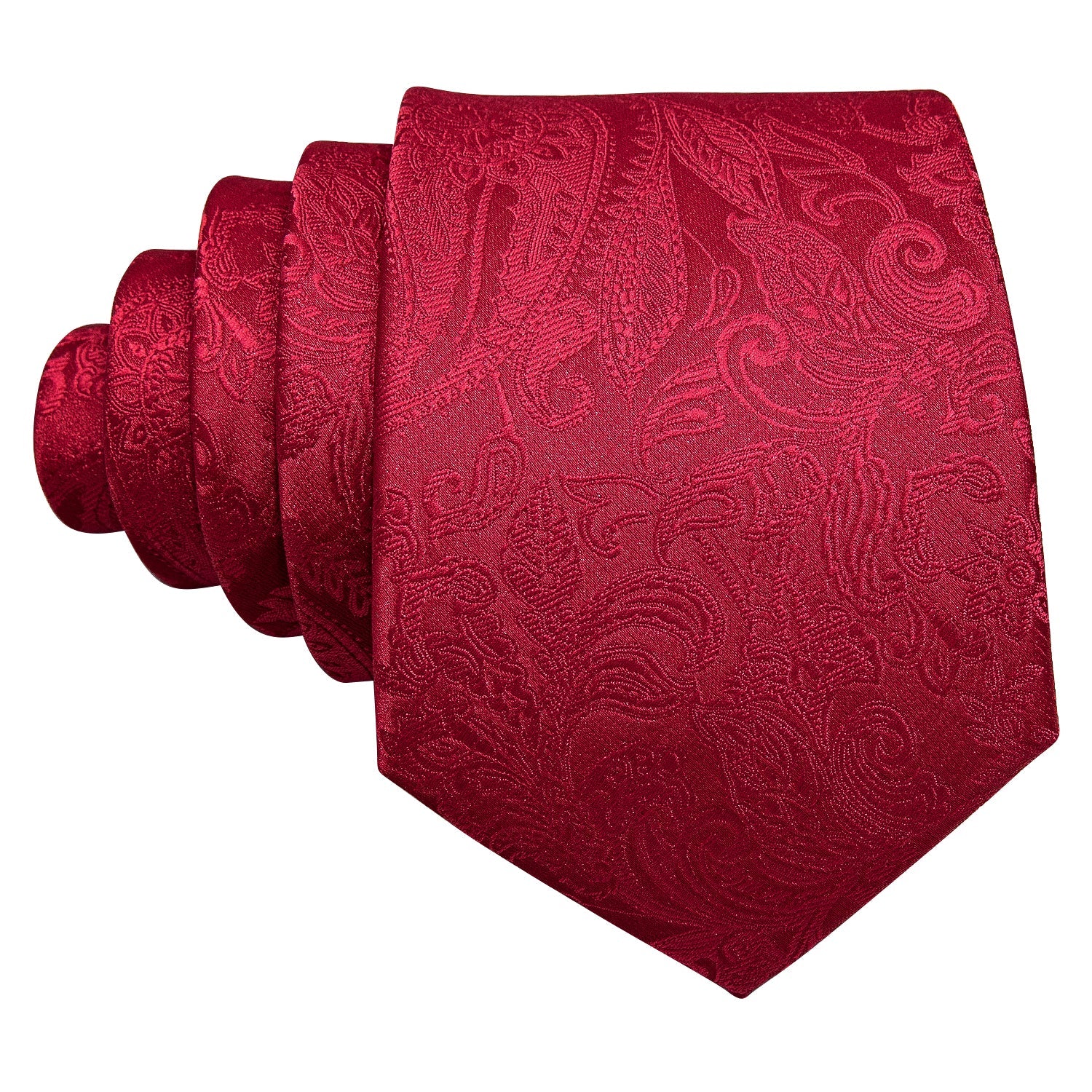 GentCrest Red Paisley Tie Hanky Cufflinks Set - Image 2