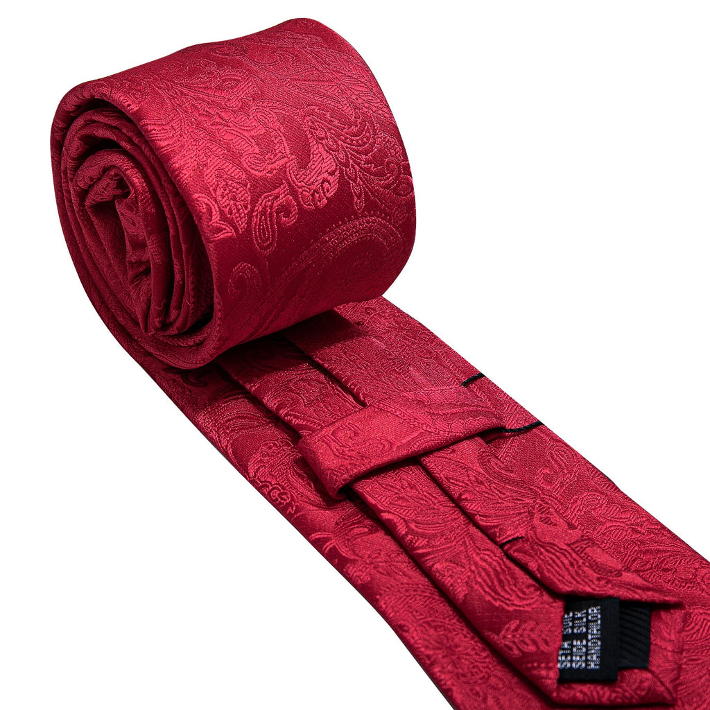 GentCrest Red Paisley Tie Hanky Cufflinks Set - Image 4