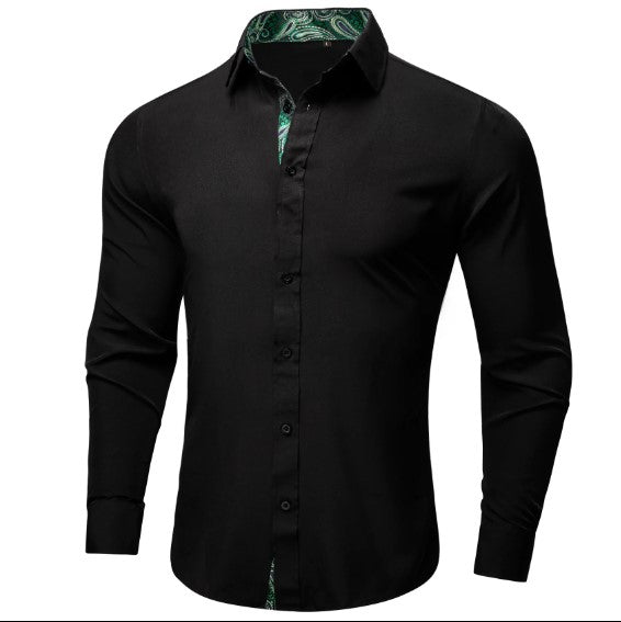 Black & Green Paisley Dress Shirt - GentCrest