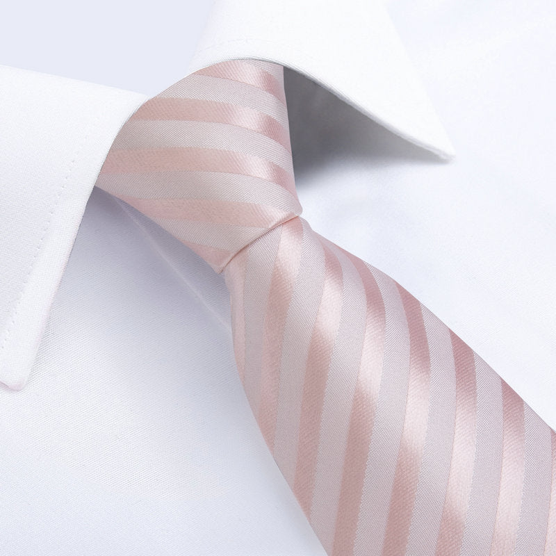 GentCrest Pink Striped Tie With Clips - Image 6