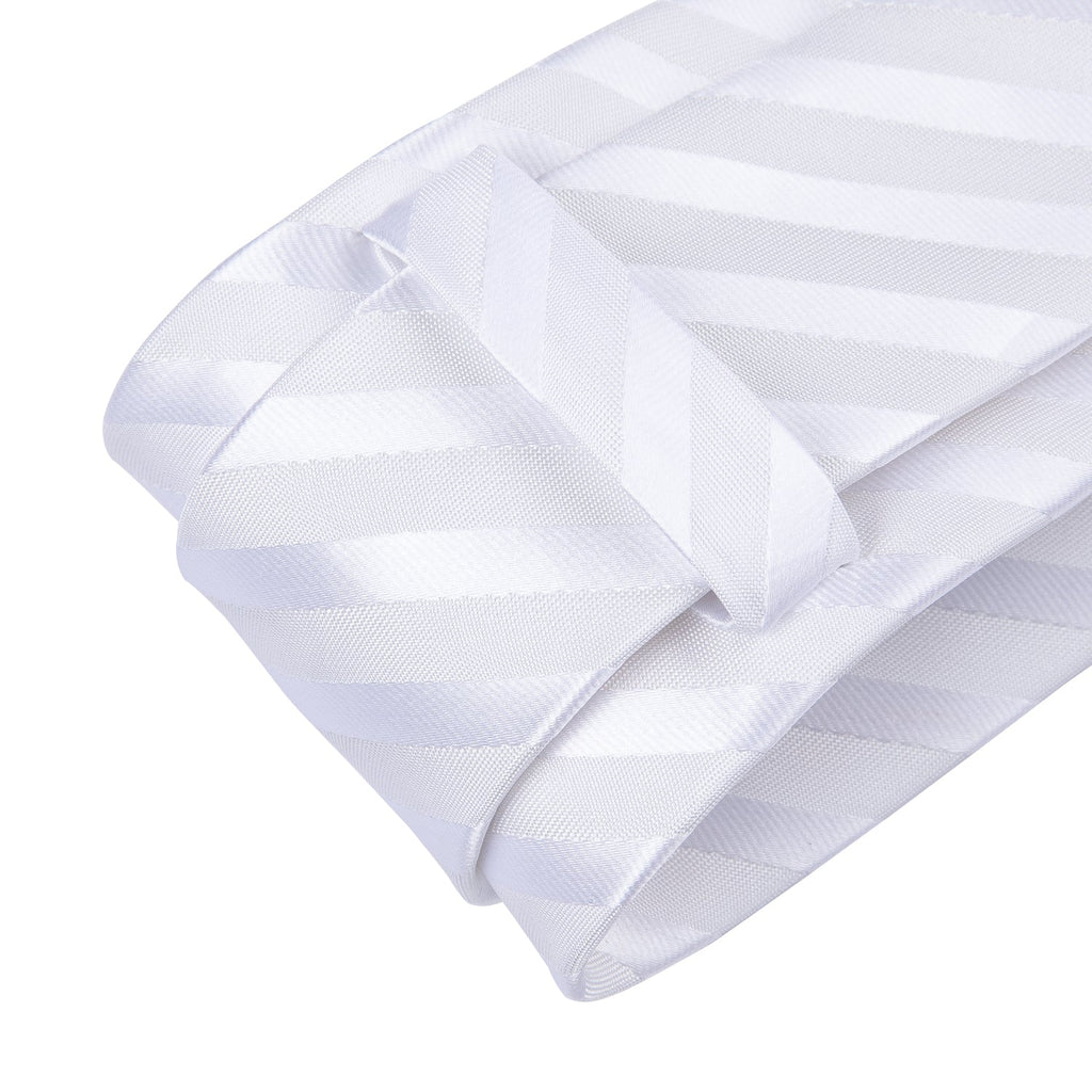 GentCrest White Striped Tie Hanky Cufflinks Set - Image 4