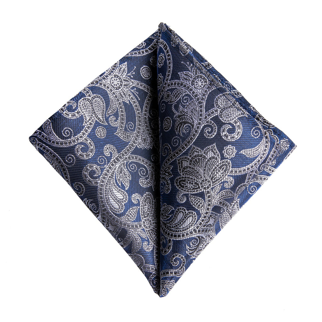 GentCrest Blue Paisley Tie Hanky Cufflinks Set - Image 4
