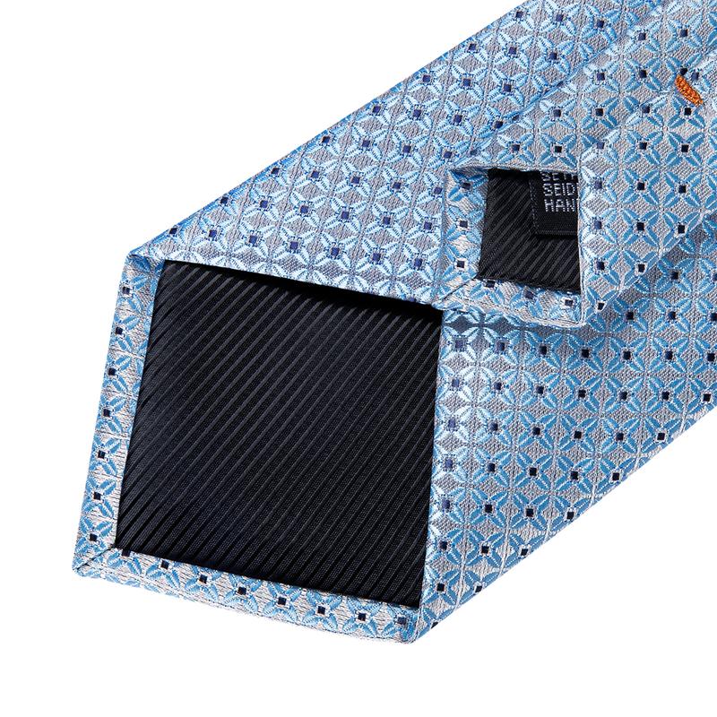 GentCrest Blue Floral Tie with Rings - Image 5