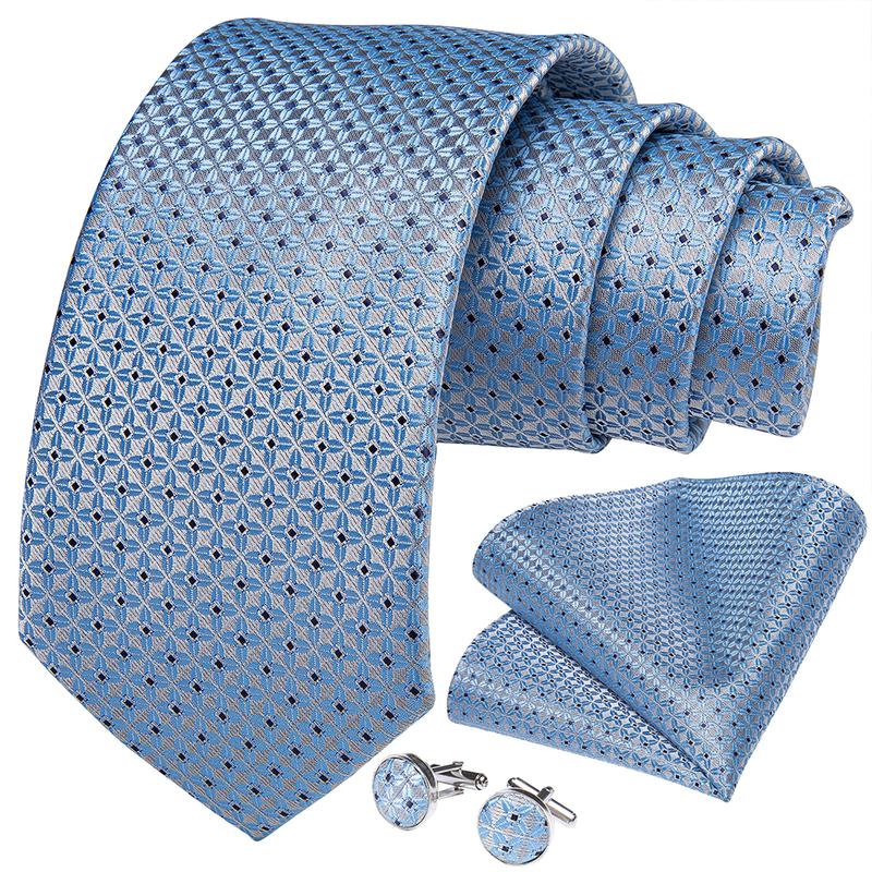 GentCrest Blue Floral Tie with Rings - Image 2